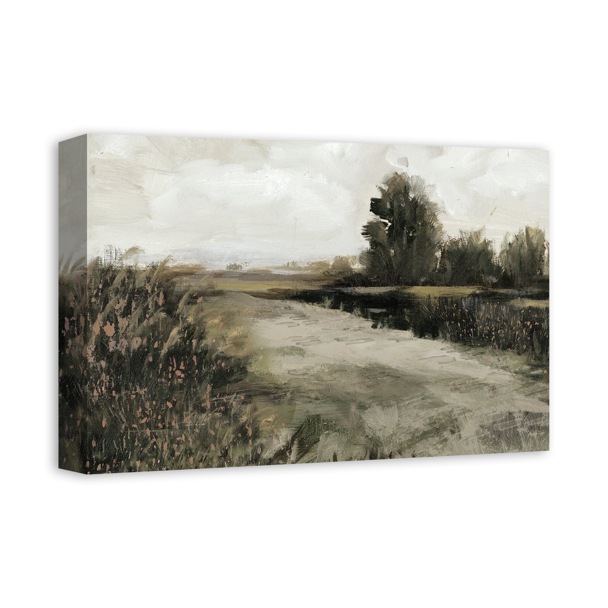 Antique Moody Landscape 18&#x22; x 12&#x27; Canvas Wall Art