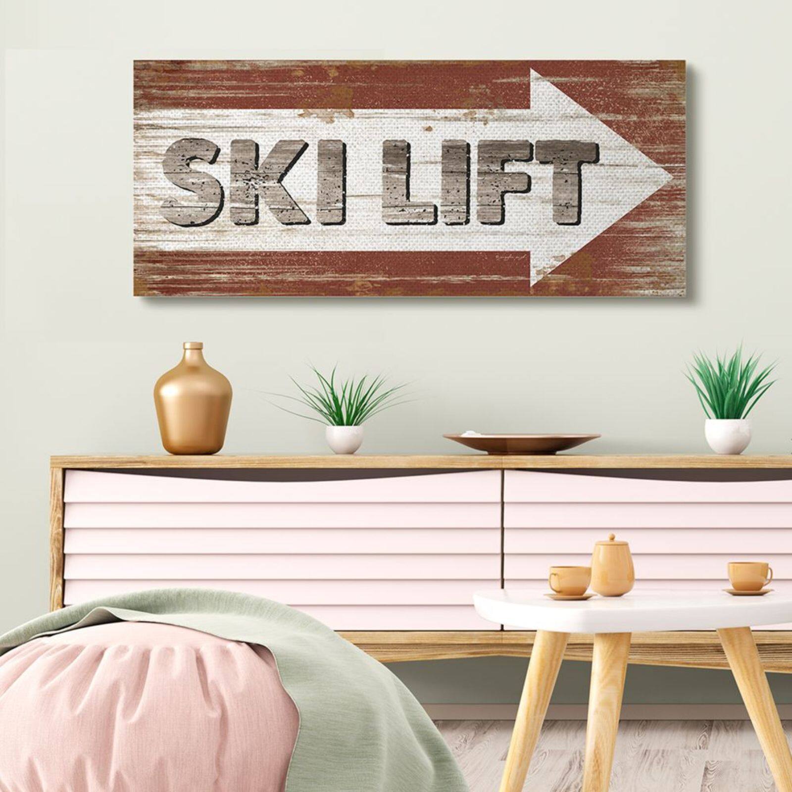 Stupell Industries Ski Lift Direction Wall Sign