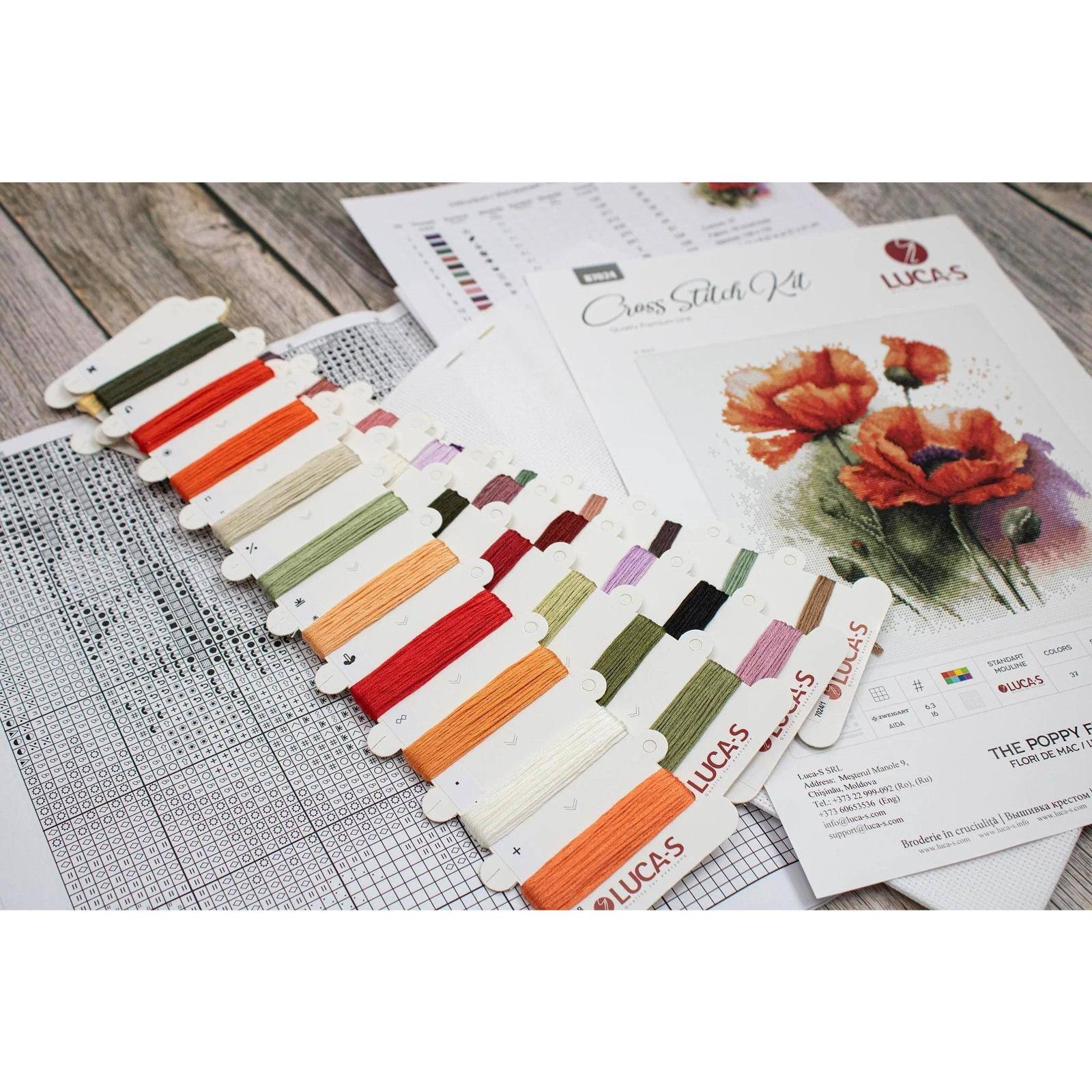 Luca-S The Poppy Flowers Counted Cross Stitch Kit