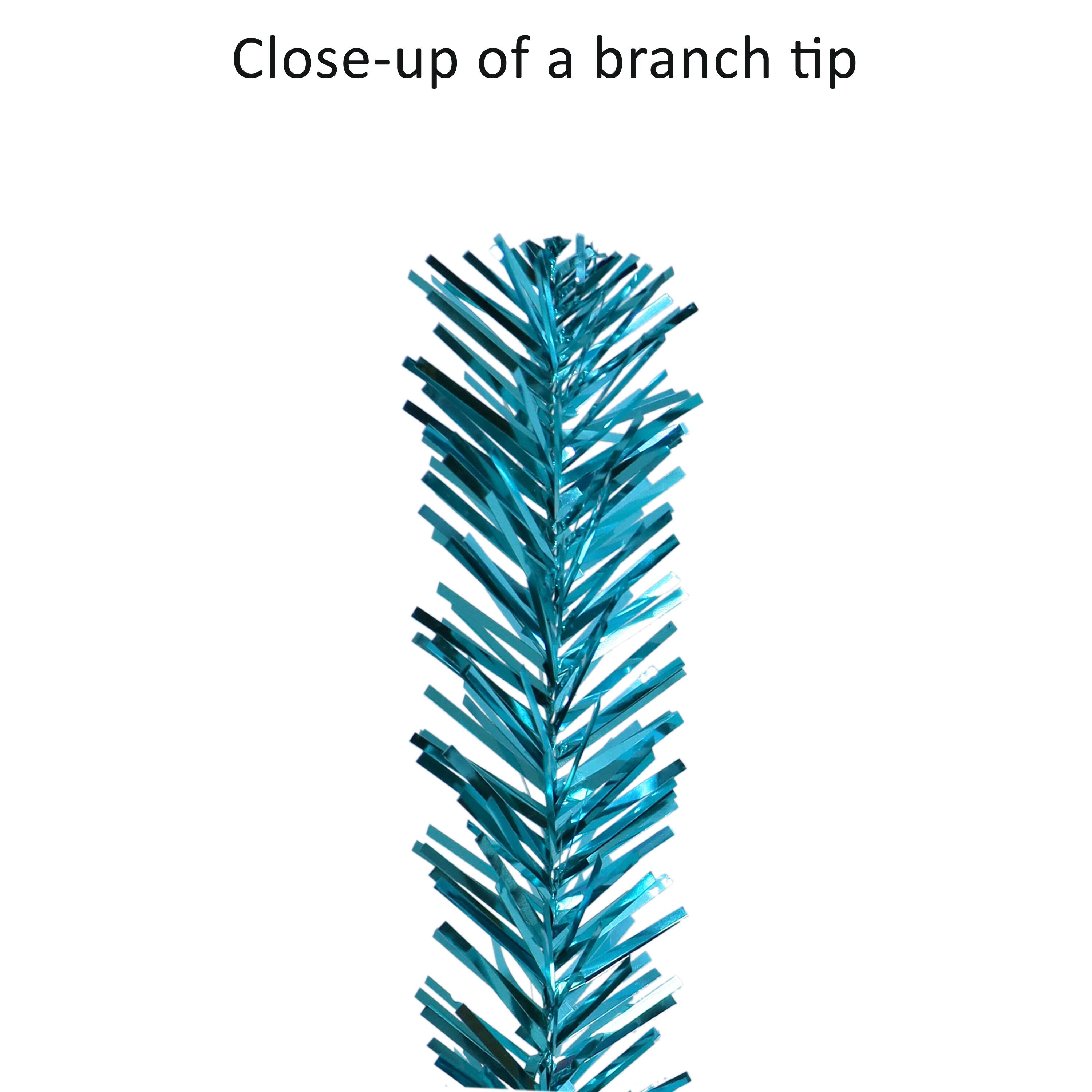 4.5ft. Pre-Lit Teal Tinsel Artificial Tree, Clear Lights