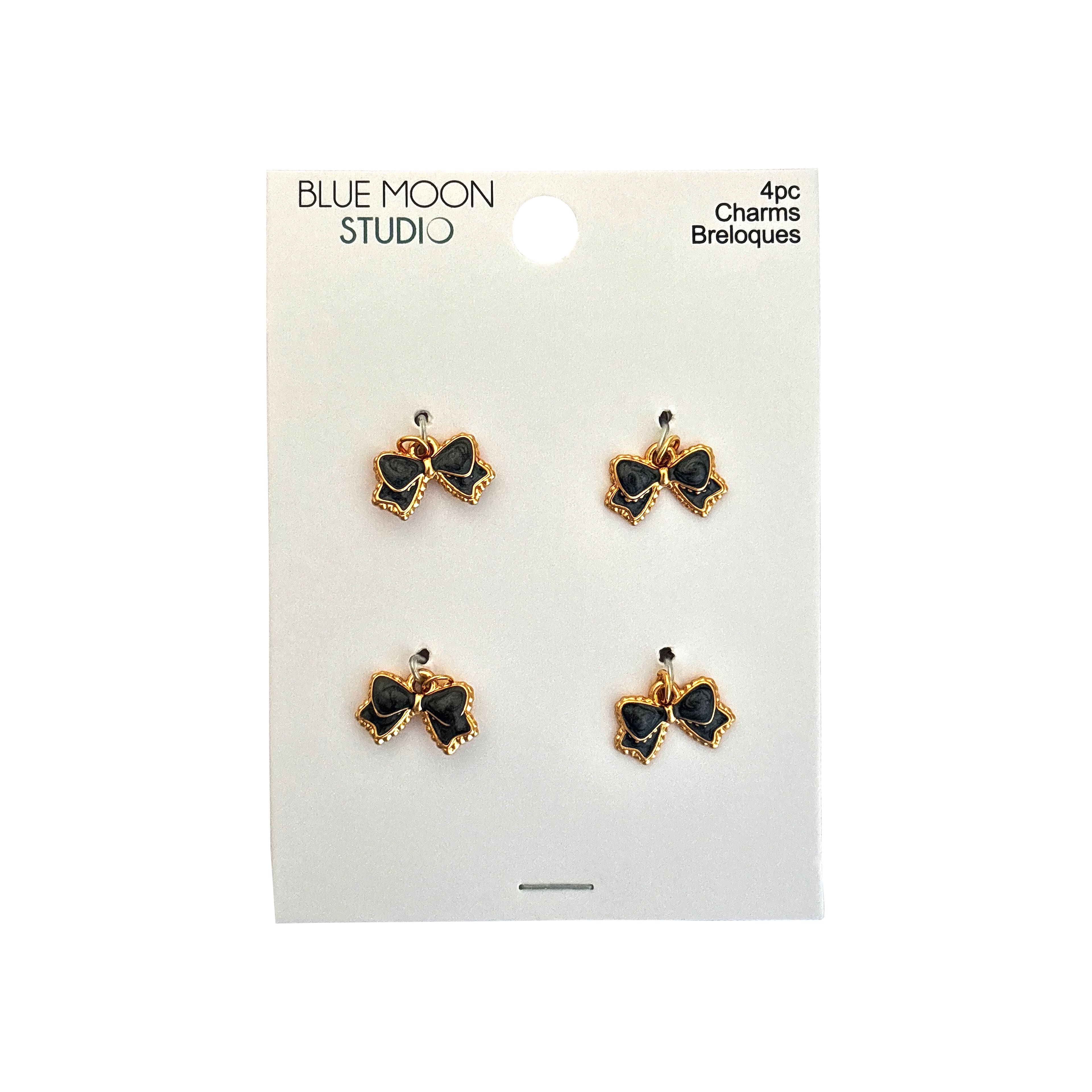 Blue Moon Studio&#x2122; Black Metal Bow Charms, 4ct.