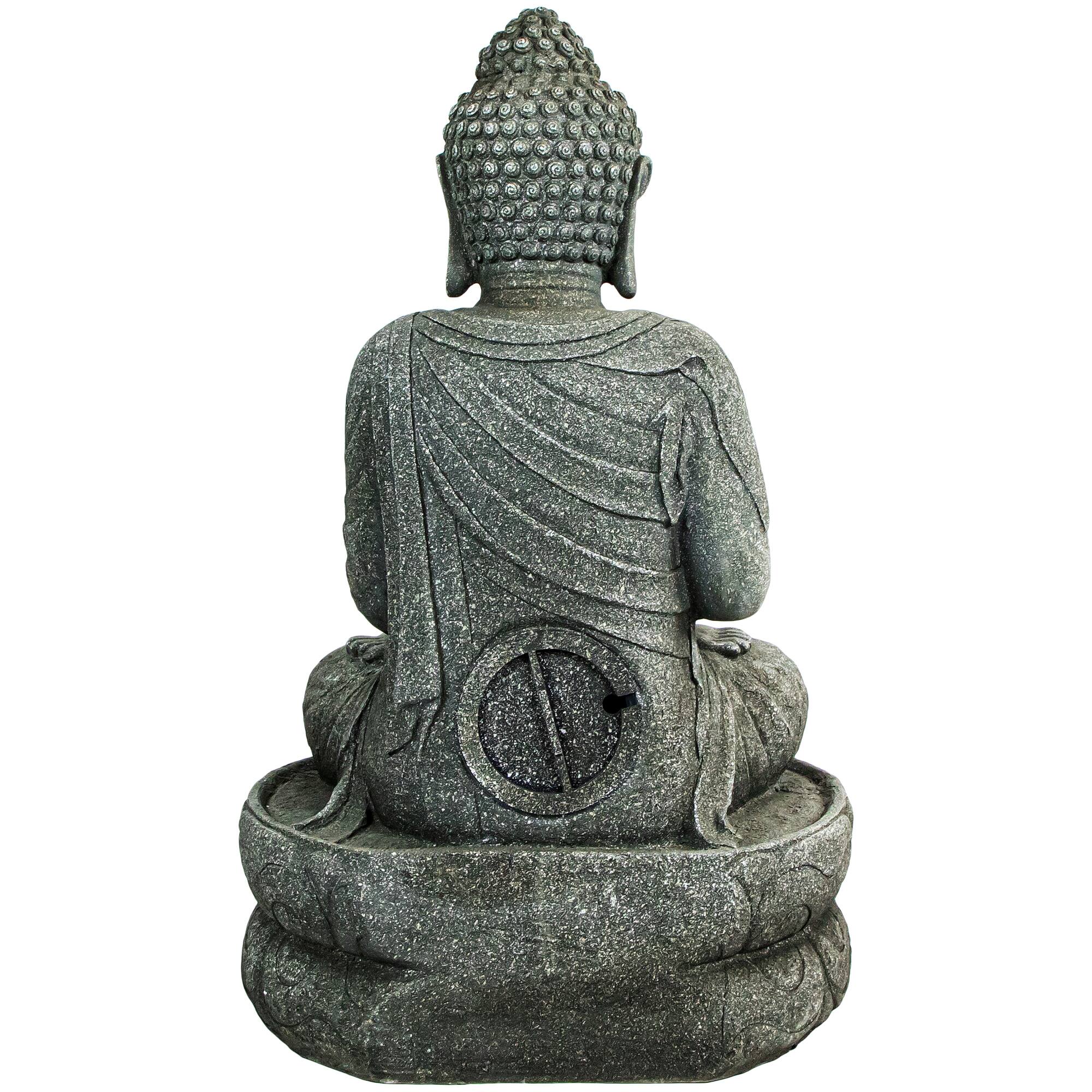 32&#x22; Buddha in Sukhasana Pose Outdoor Garden Water Fountain