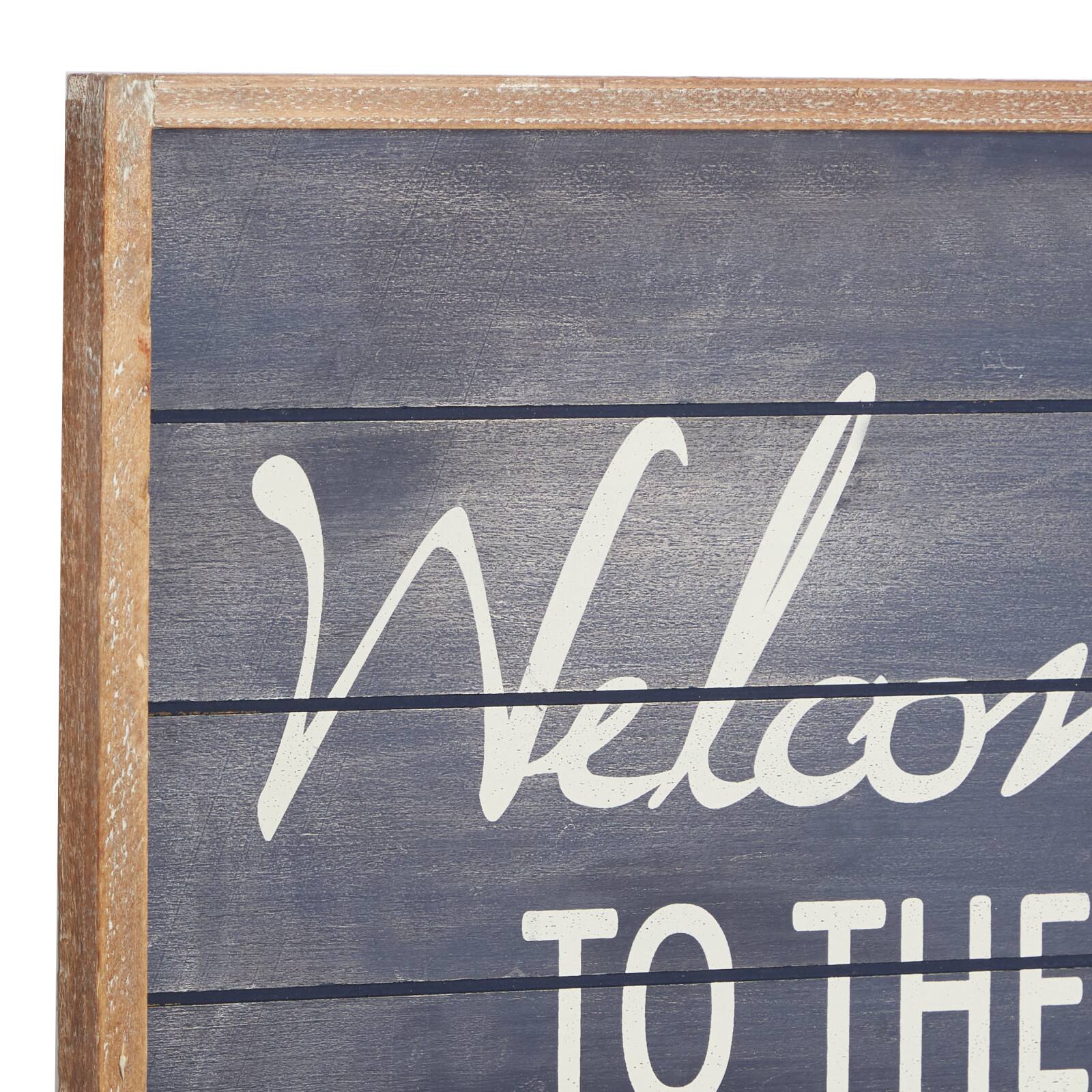 Coastal Blue Wood Welcome to the Beach Sign, 20" x 15" x 2"