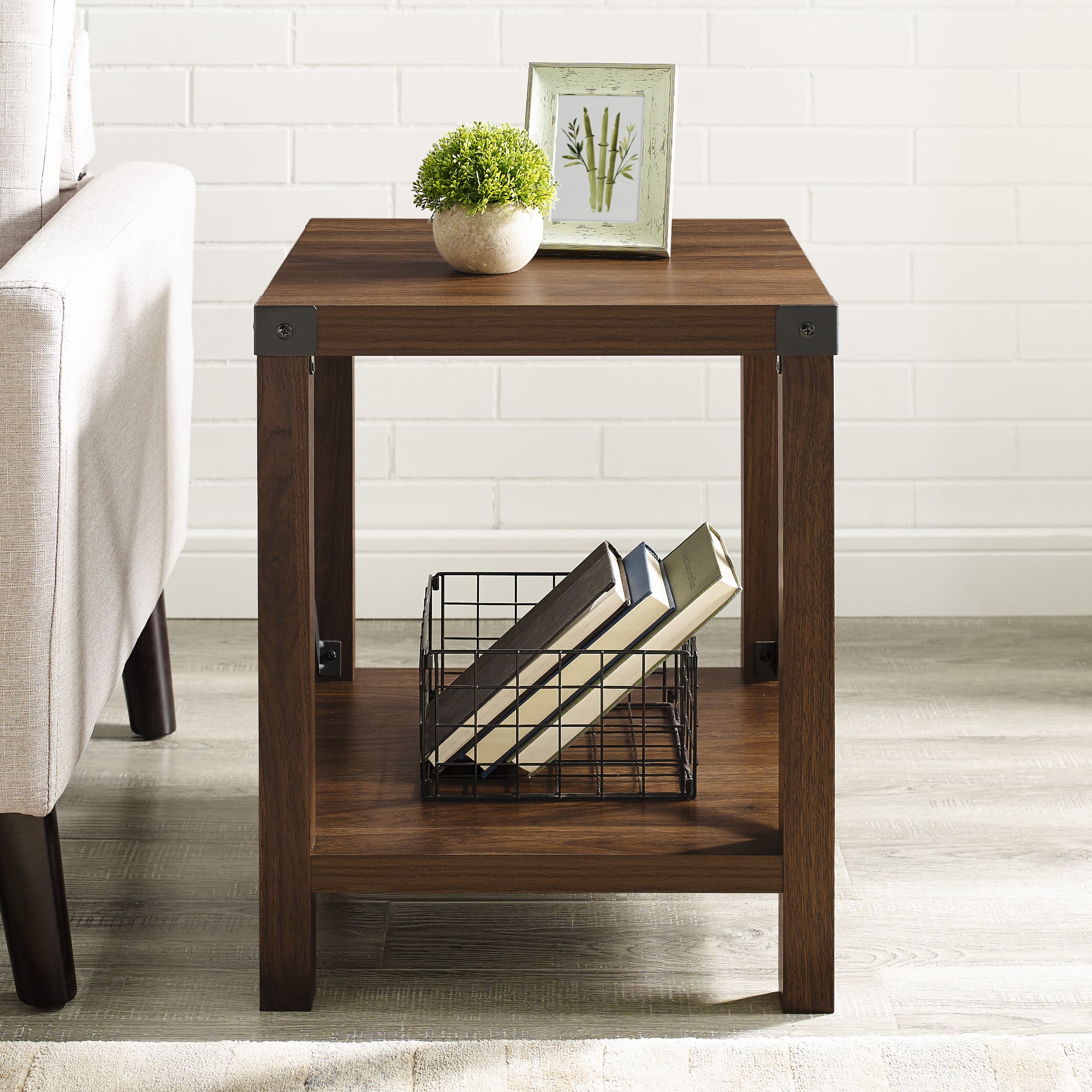Walker Edison 22" Rustic Wood Side Table