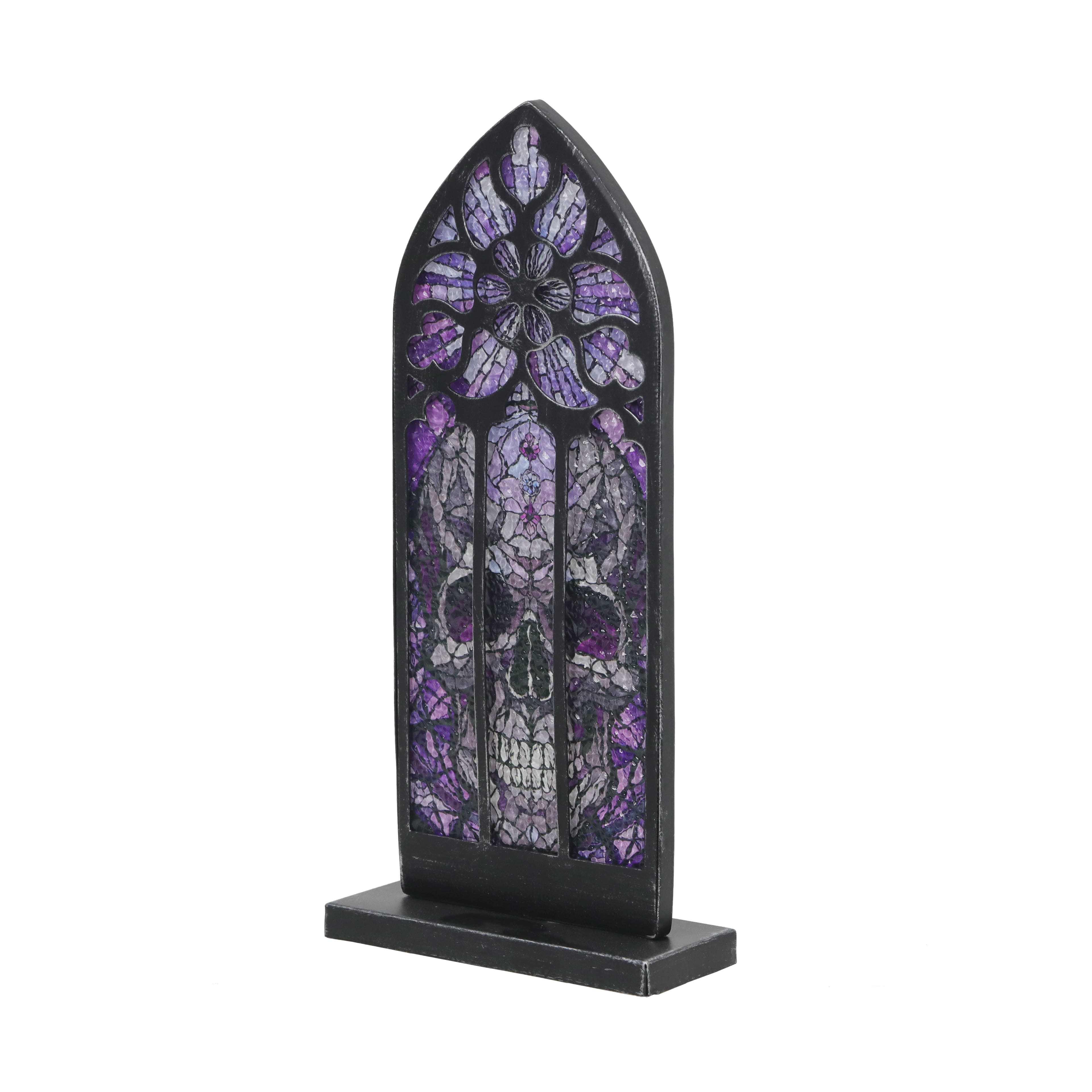 10.5" Metal & Stained Glass Skull Arch Tabletop Décor by Ashland®