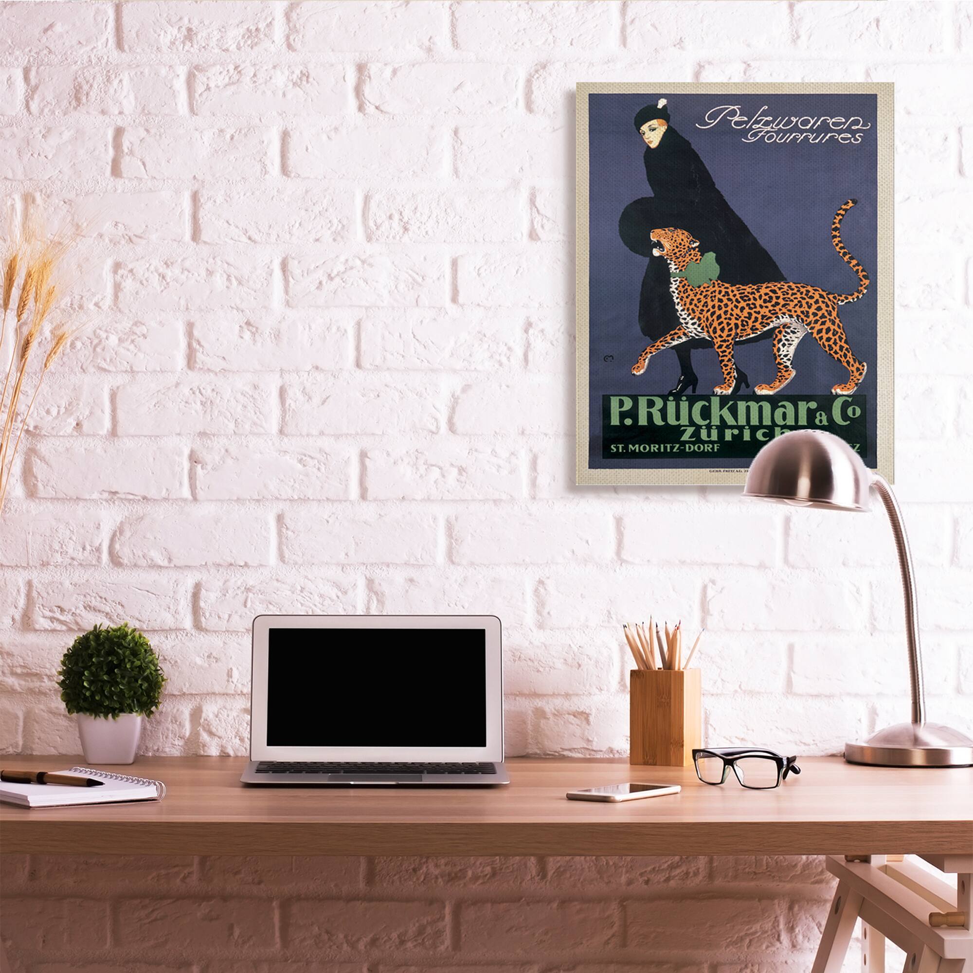 Stupell Industries Vintage Women's Fashion Campaign with Leopard Canvas Wall Art