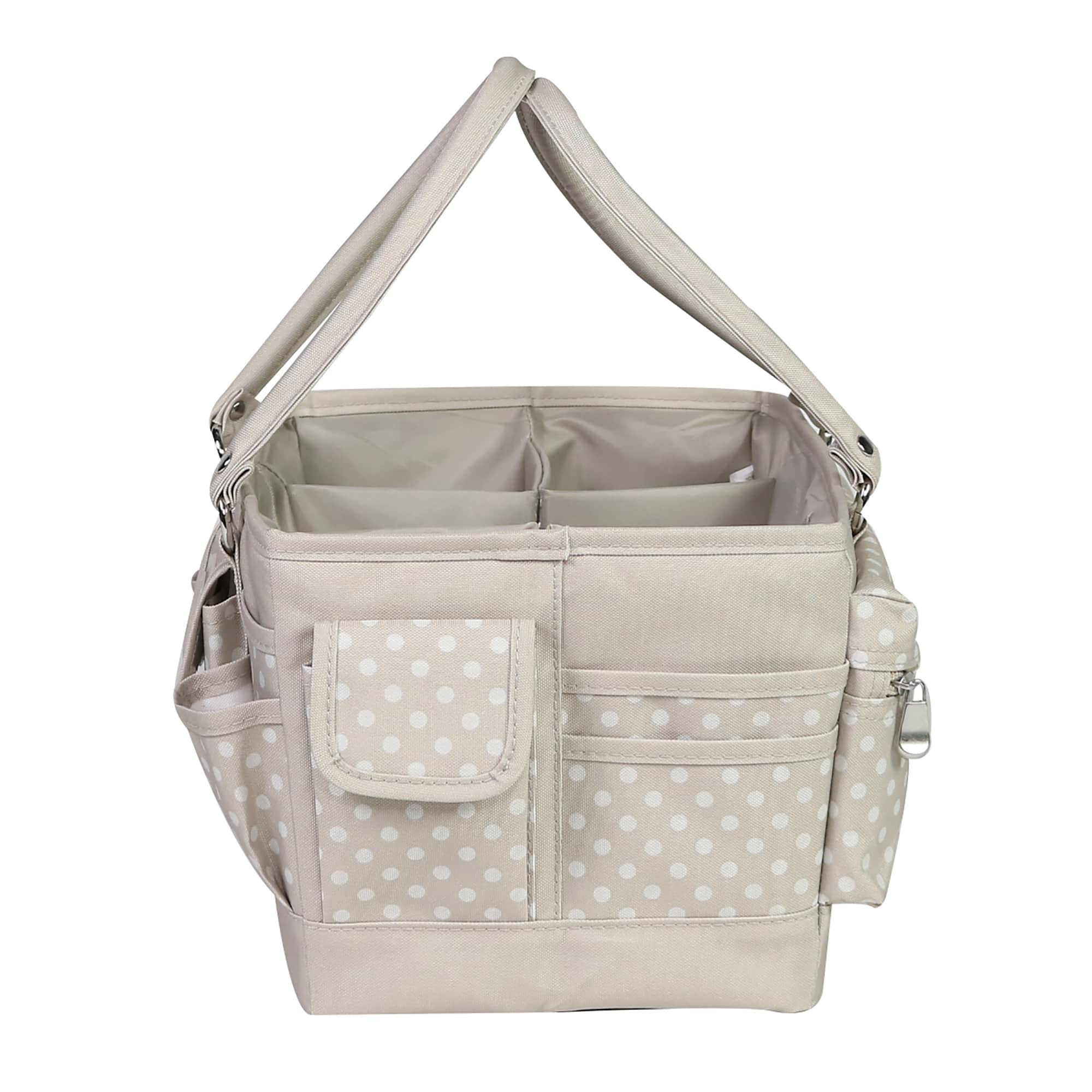 Everything Mary Tan Dot Deluxe Store & Tote Craft Organizer