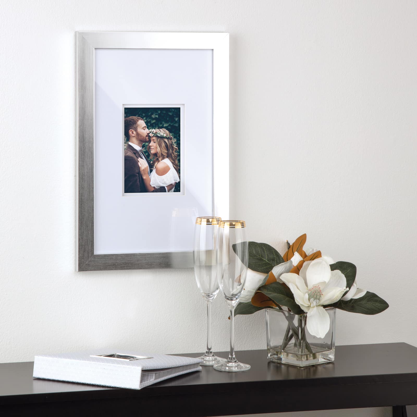 Silver Galvanized 5&#x22; x 7&#x22; Frame with Double Mat, Gallery by Studio D&#xE9;cor&#xAE;