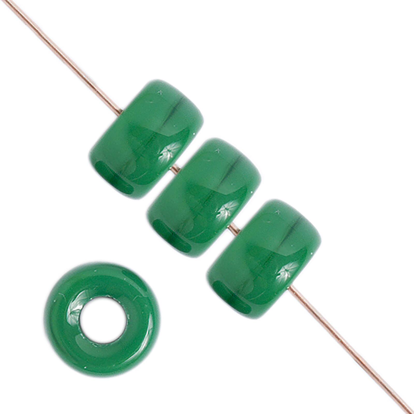 John Bead 9mm Opaque Czech Green Glass Crow Beads, 100ct. 