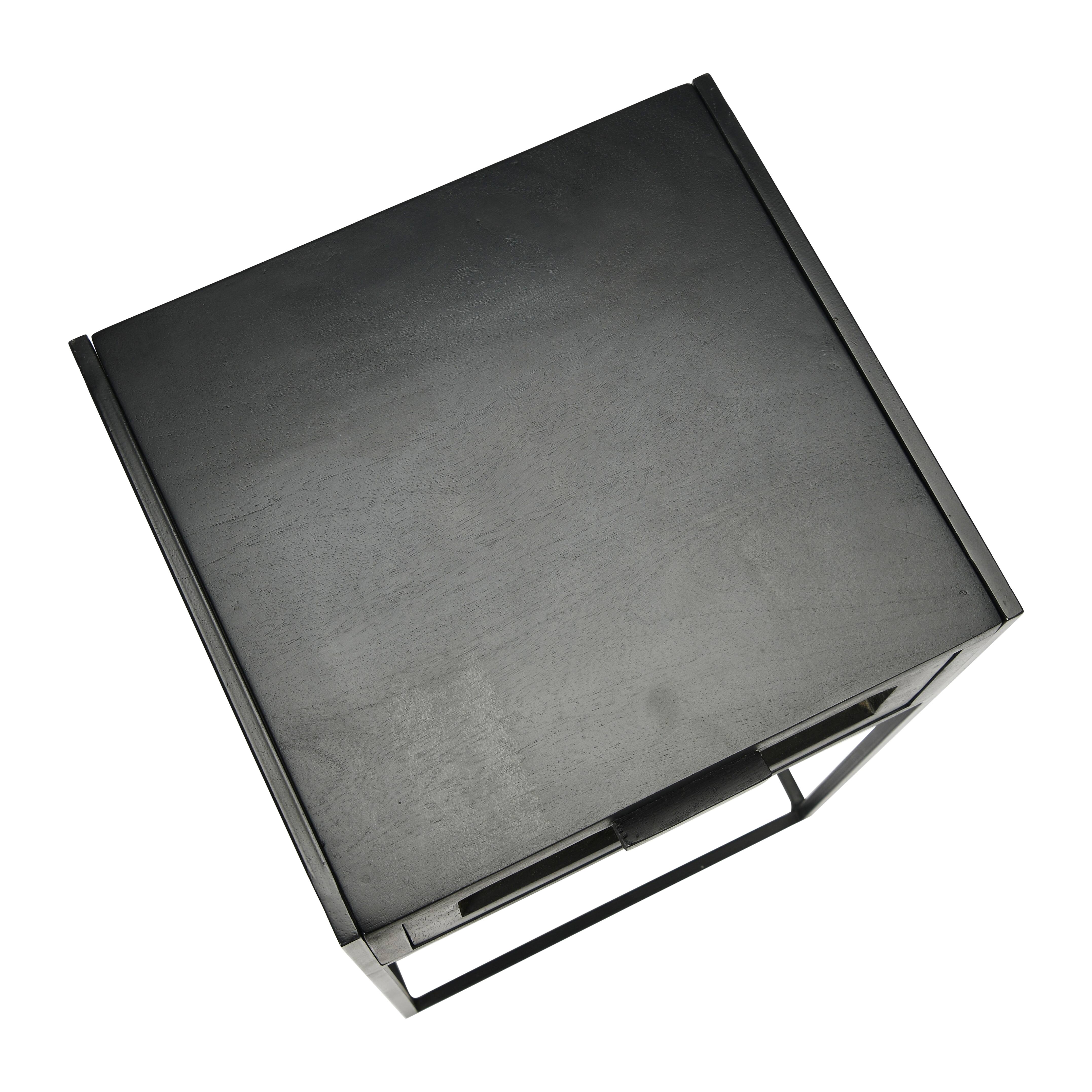 Hello Honey® 22" Black Cane & Mango Wood End Table