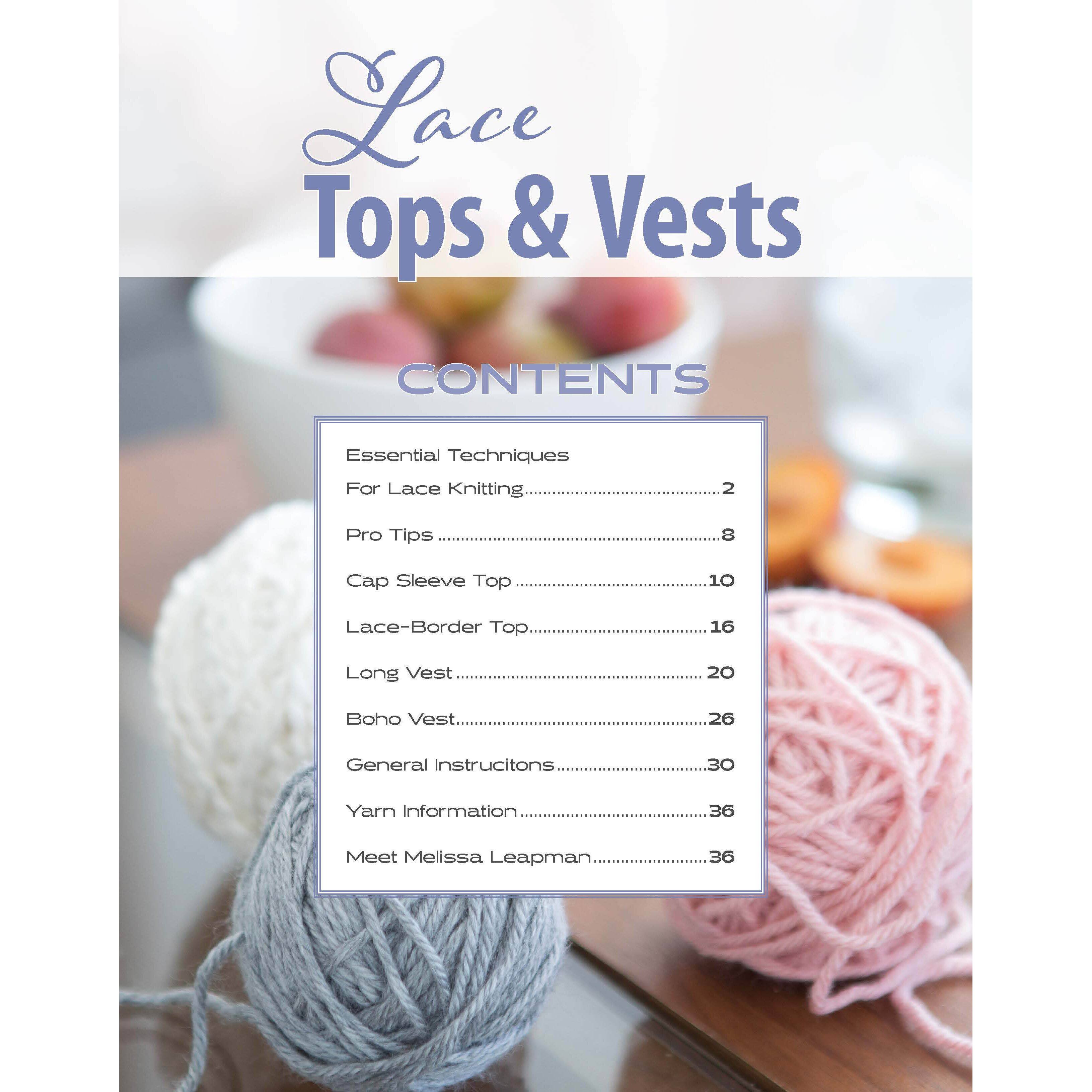Leisure Arts&#xAE; Knit Lace Tops &#x26; Vests Book