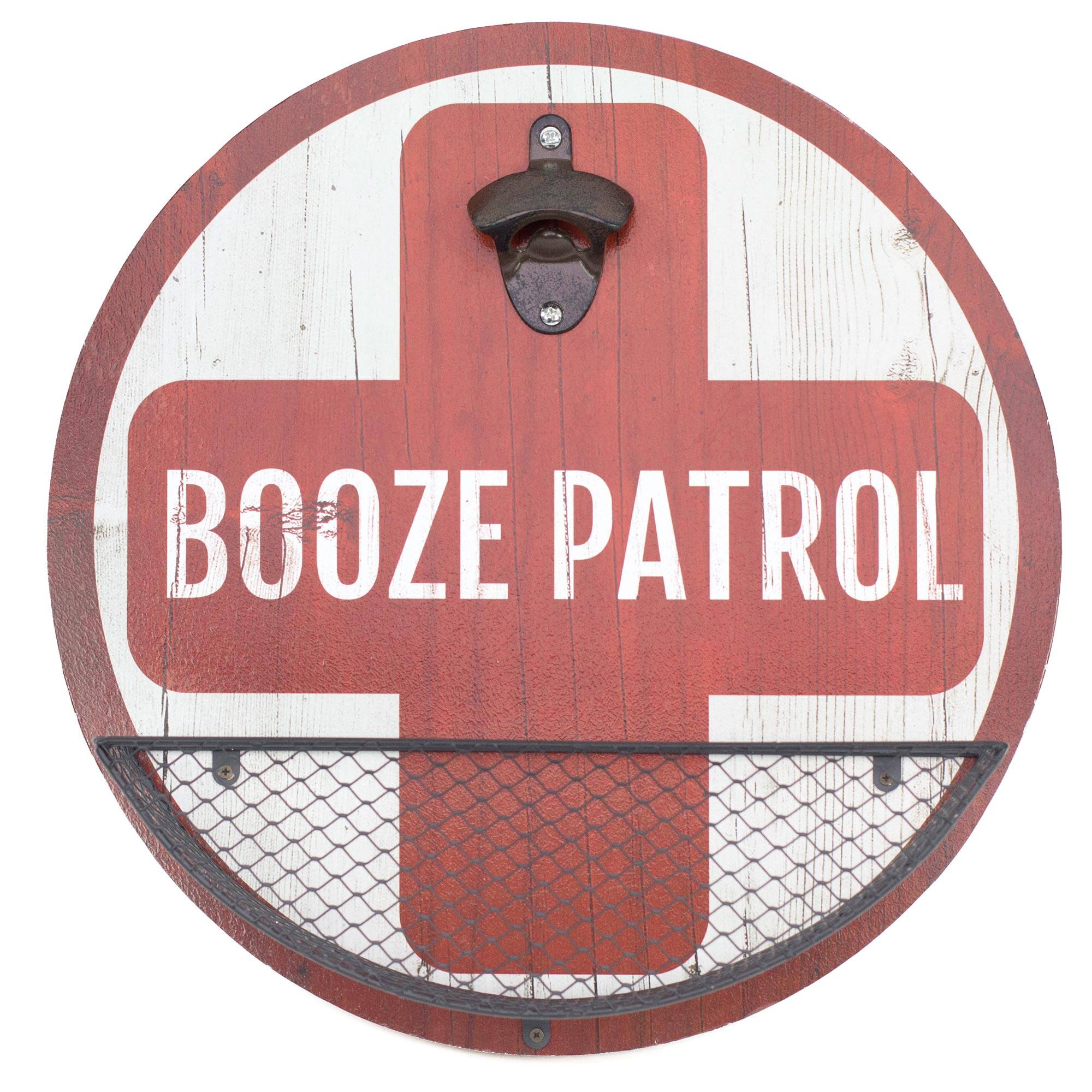 American Art Décor™ Booze Patrol Bottle Opener & Cap Catcher Wall Décor