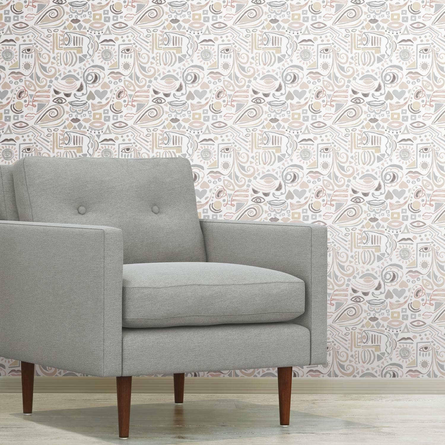 RoomMates Mod Faces Peel &#x26; Stick Wallpaper