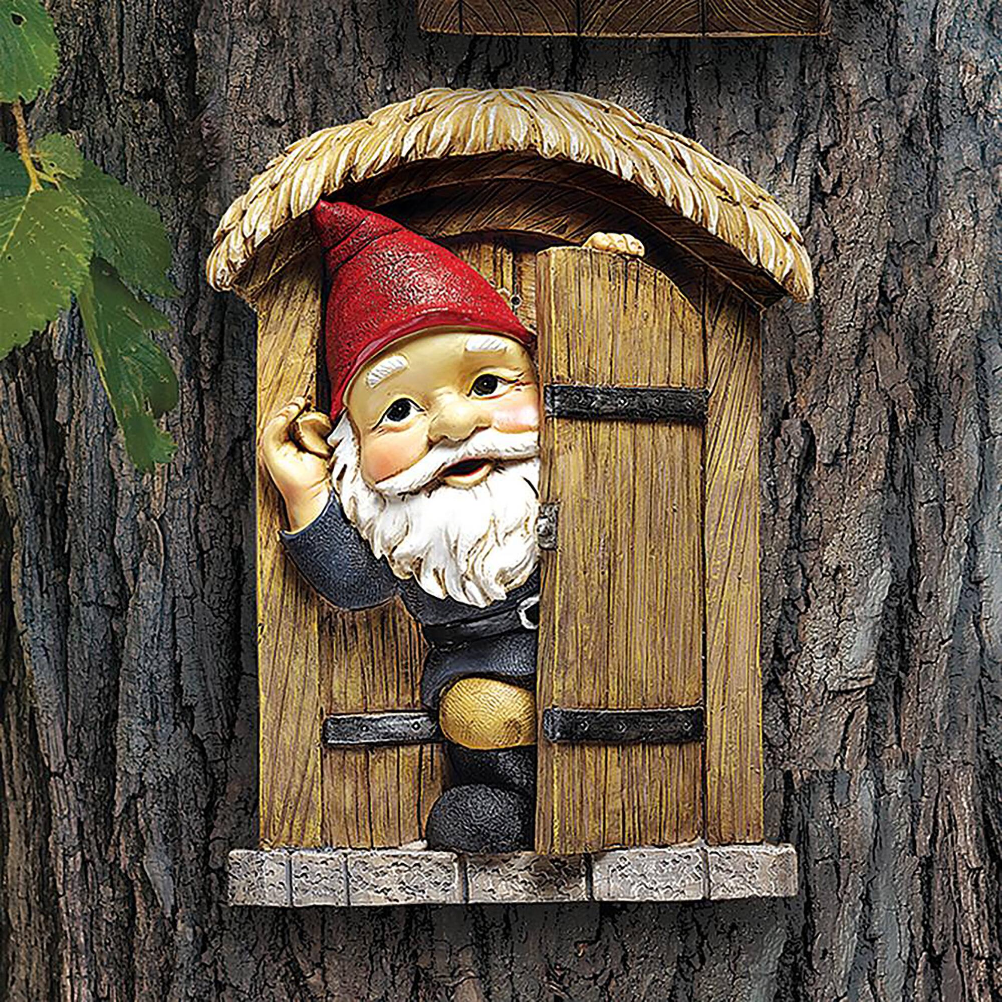 Design Toscano 9" Door Gnome Garden Tree Sculpture