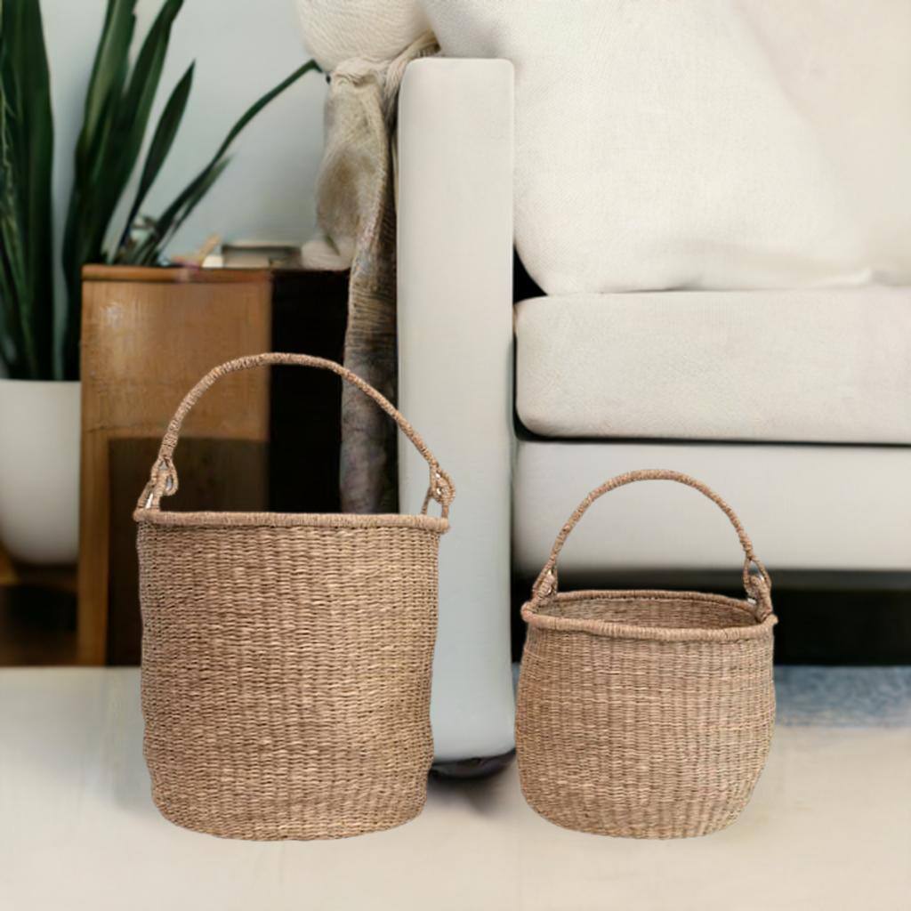 Hello Honey® Handwoven Seagrass Baskets with Handles Set
