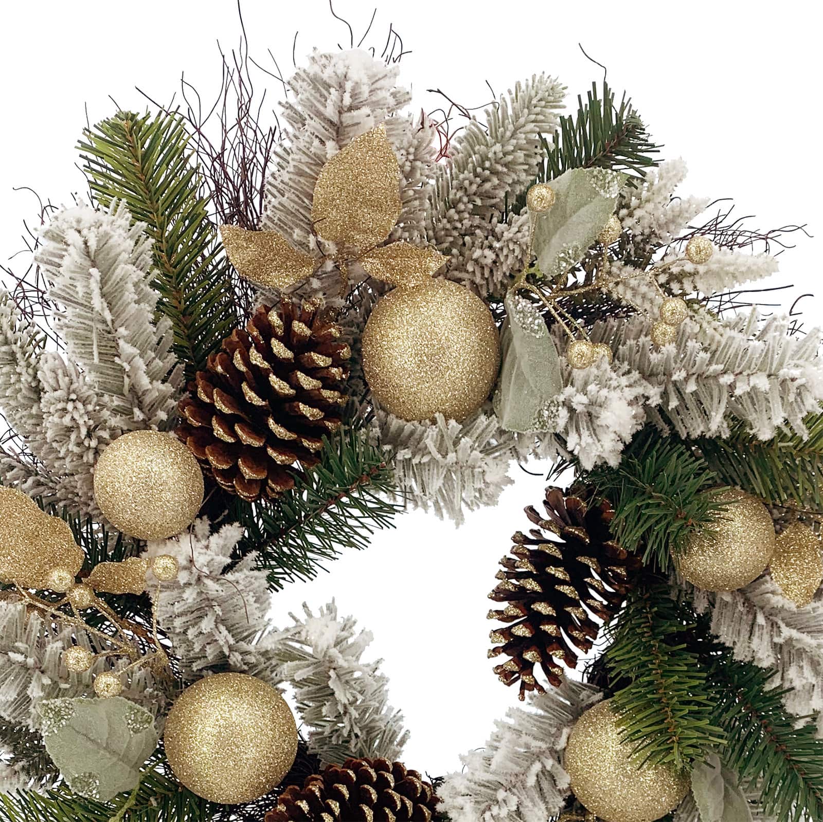 24&#x22; Gold Ornament &#x26; Pine Wreath by Ashland&#xAE;