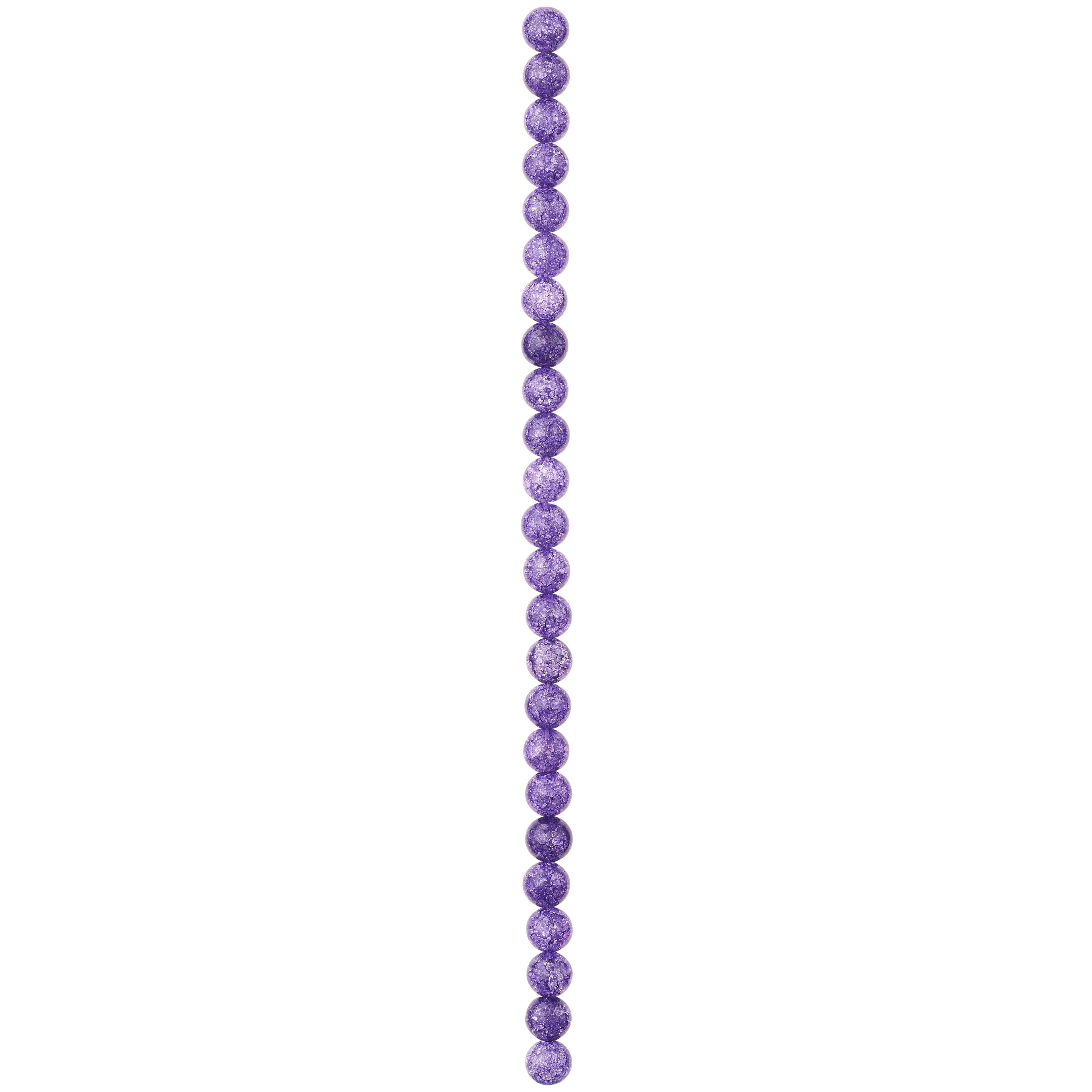 Purple Crackled Quartzite Round Beads, 8mm by Bead Landing&#x2122;