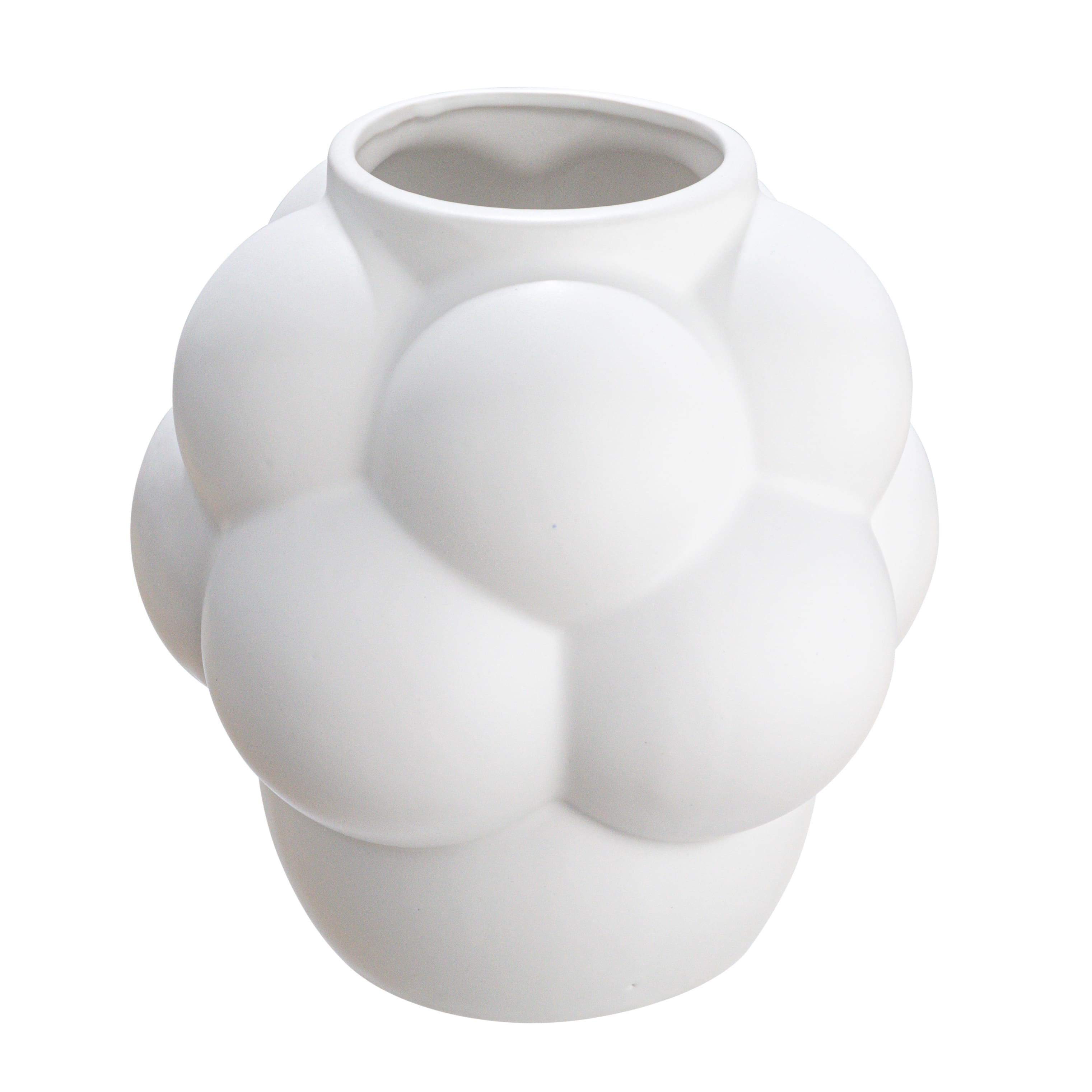 Hello Honey® 8" White Raised Dots Ceramic Vase