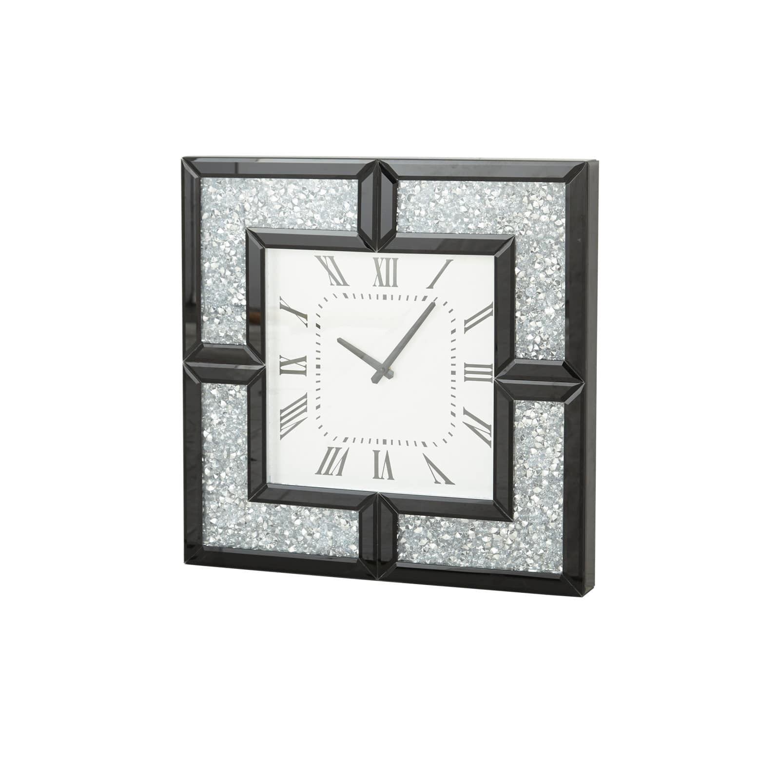 20&#x22; Black Wood Glam Wall Clock