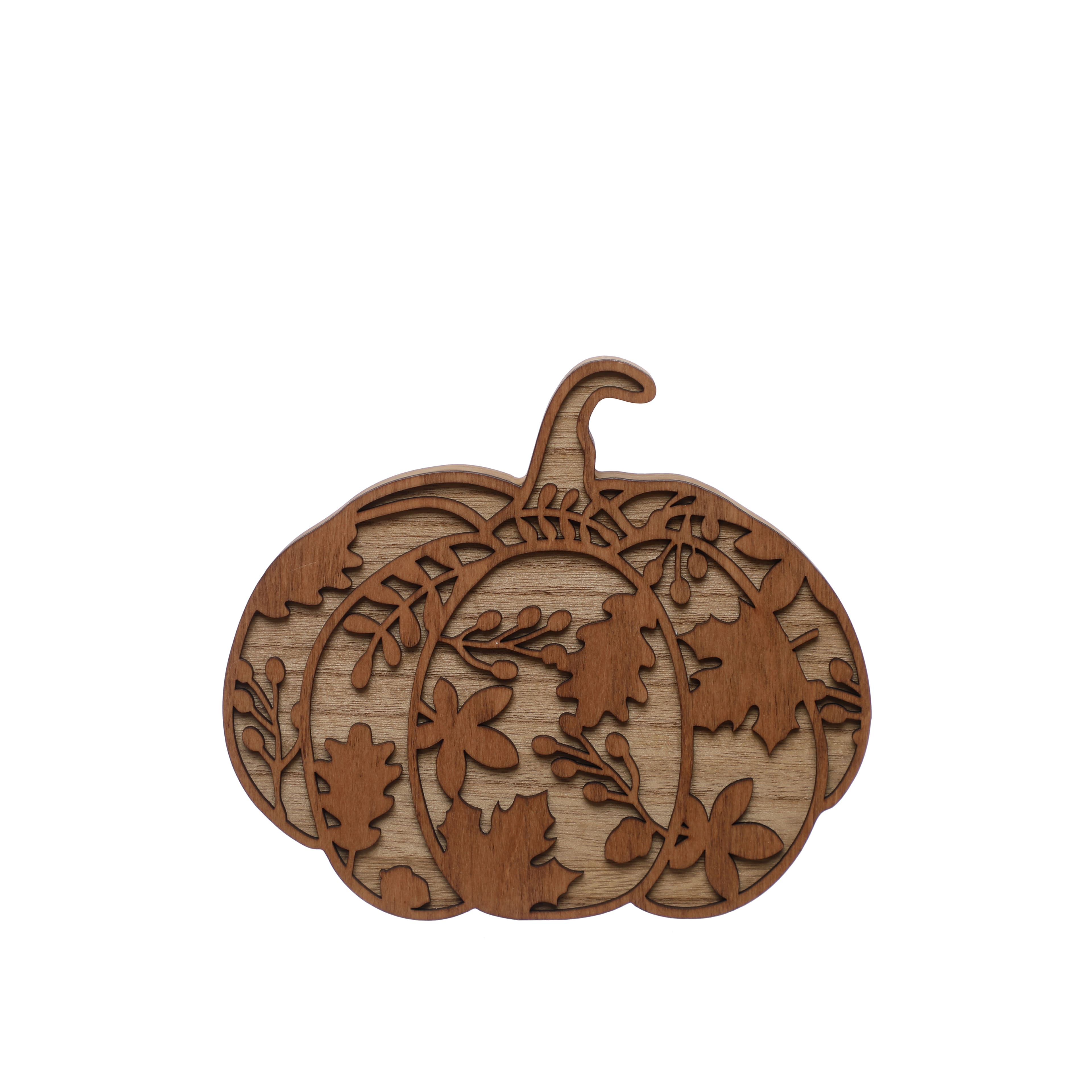 8&#x22; Brown Leaf Carved Pumpkin Tabletop D&#xE9;cor by Ashland&#xAE;