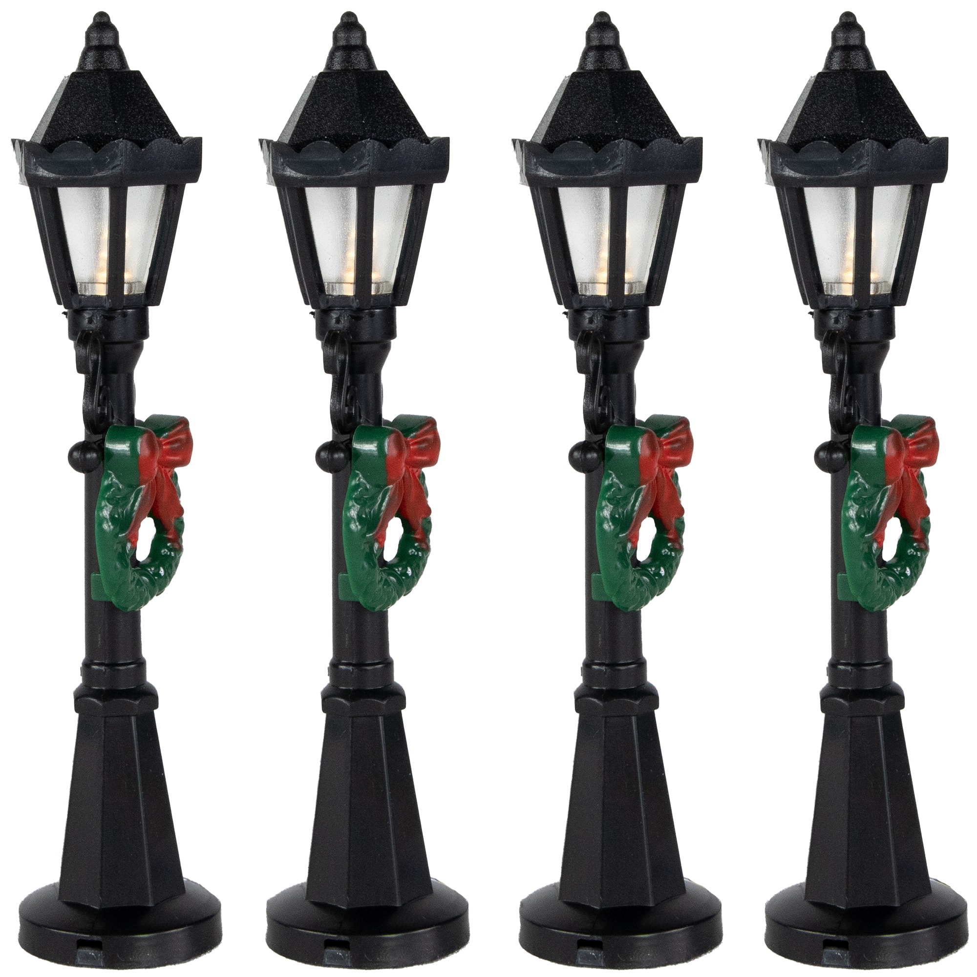 4.75" Christmas Village Lighted Street Lamps, 4ct.