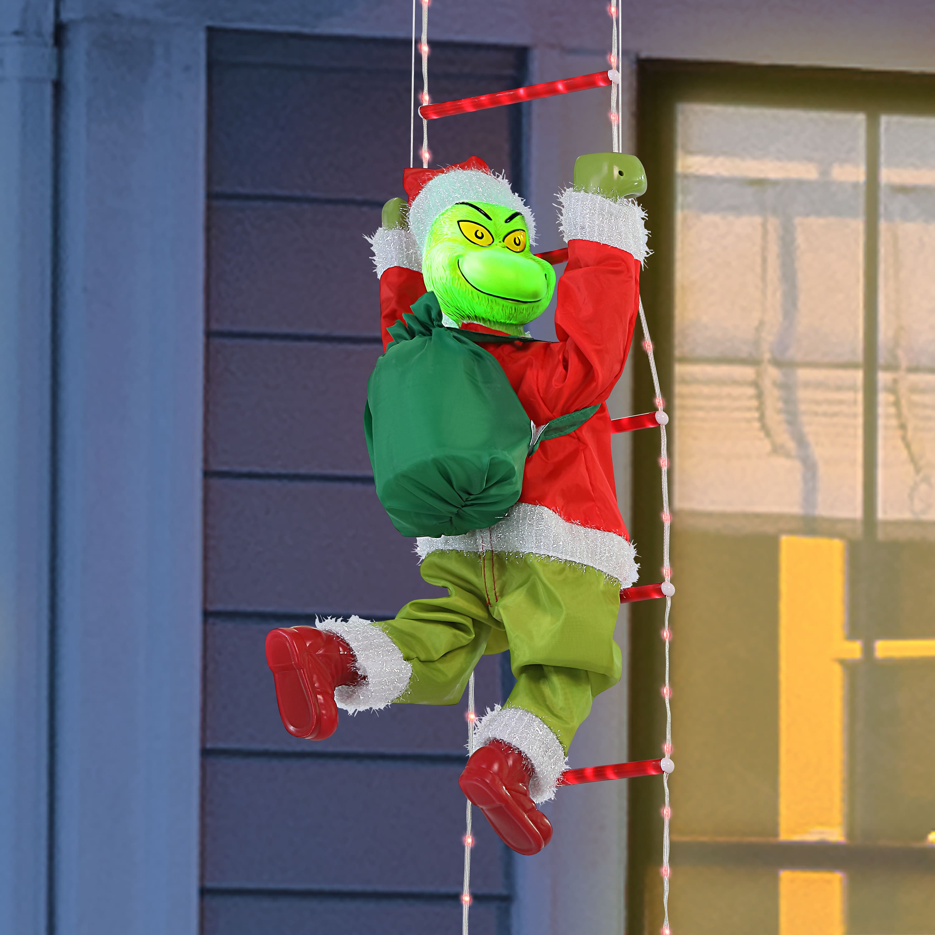 Mr. Christmas 10ft. Outdoor Animated Rope Ladder Climbing Grinch™
