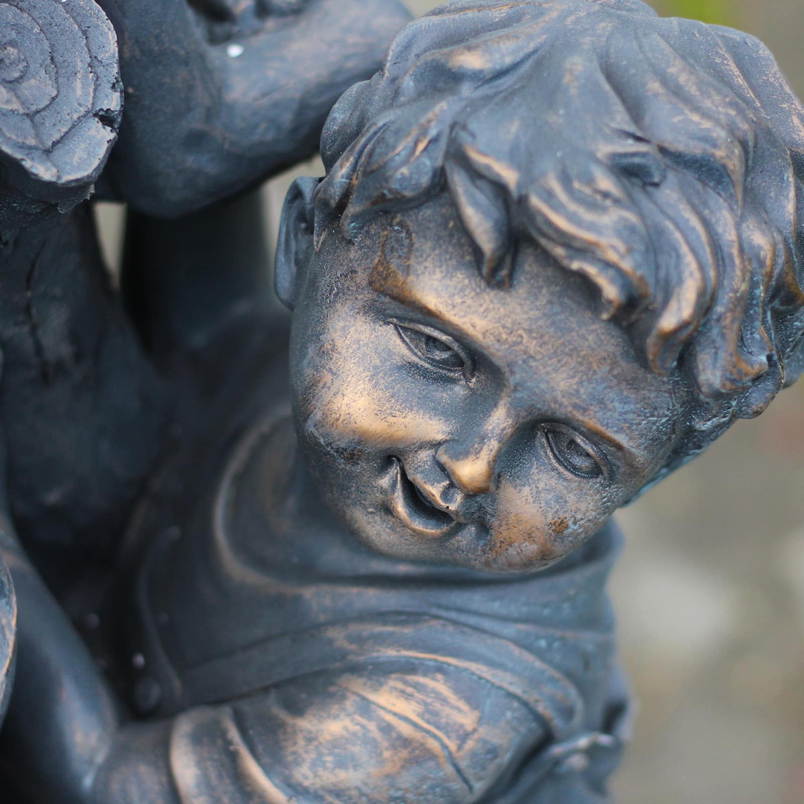 30" Bronze Children at the Well Outdoor Garden Water Fountain