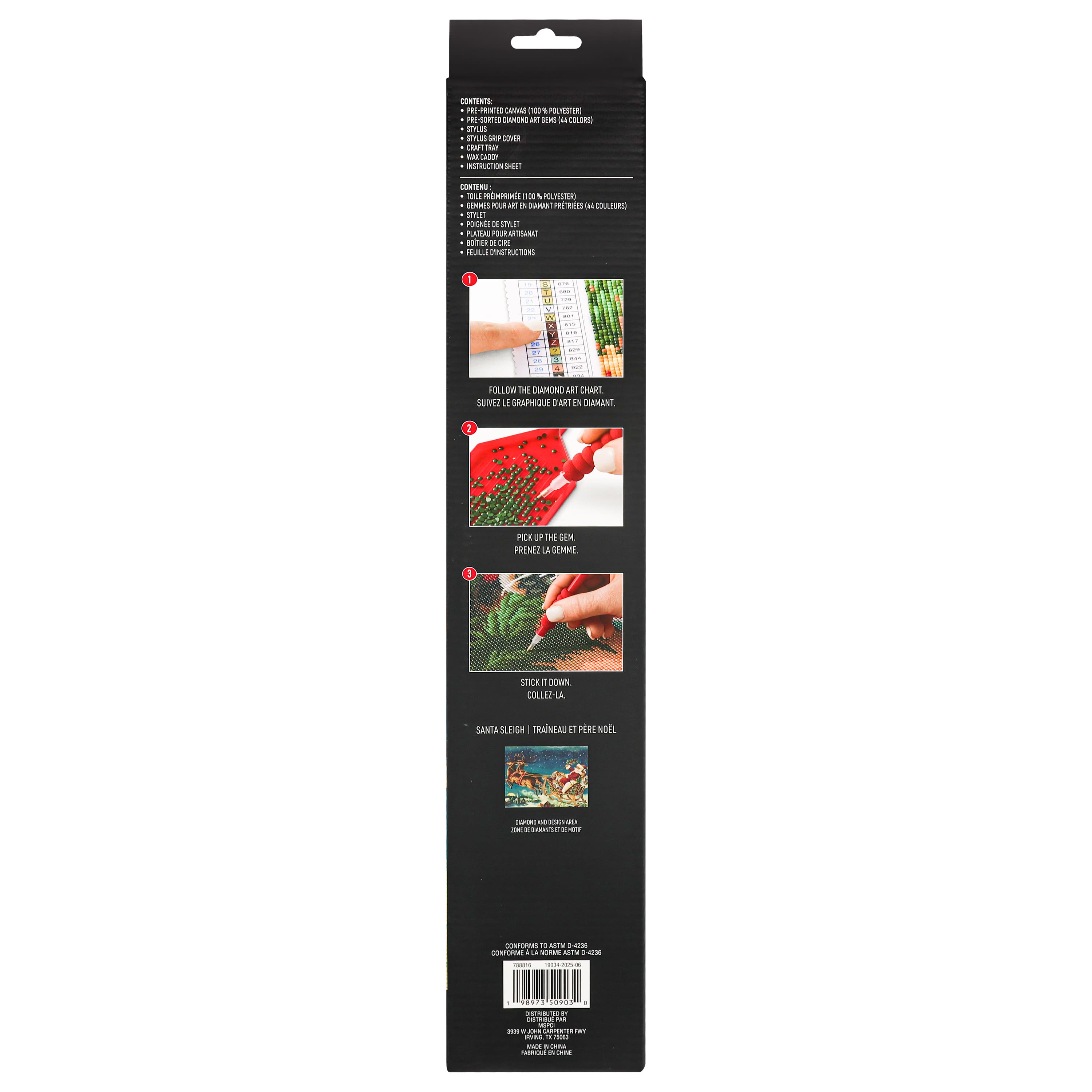16&#x22; x 20&#x22; Santa Sleigh Diamond Art Kit by Make Market&#xAE;