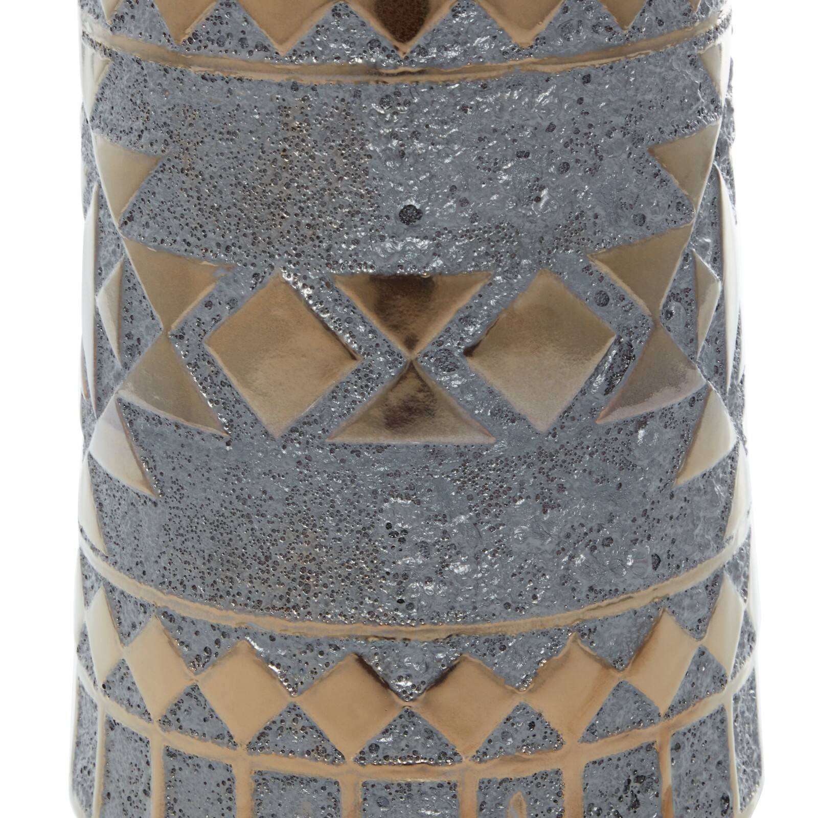 Gold Porcelain Contemporary Vase 16&#x22; x 7&#x22; x 7&#x22;