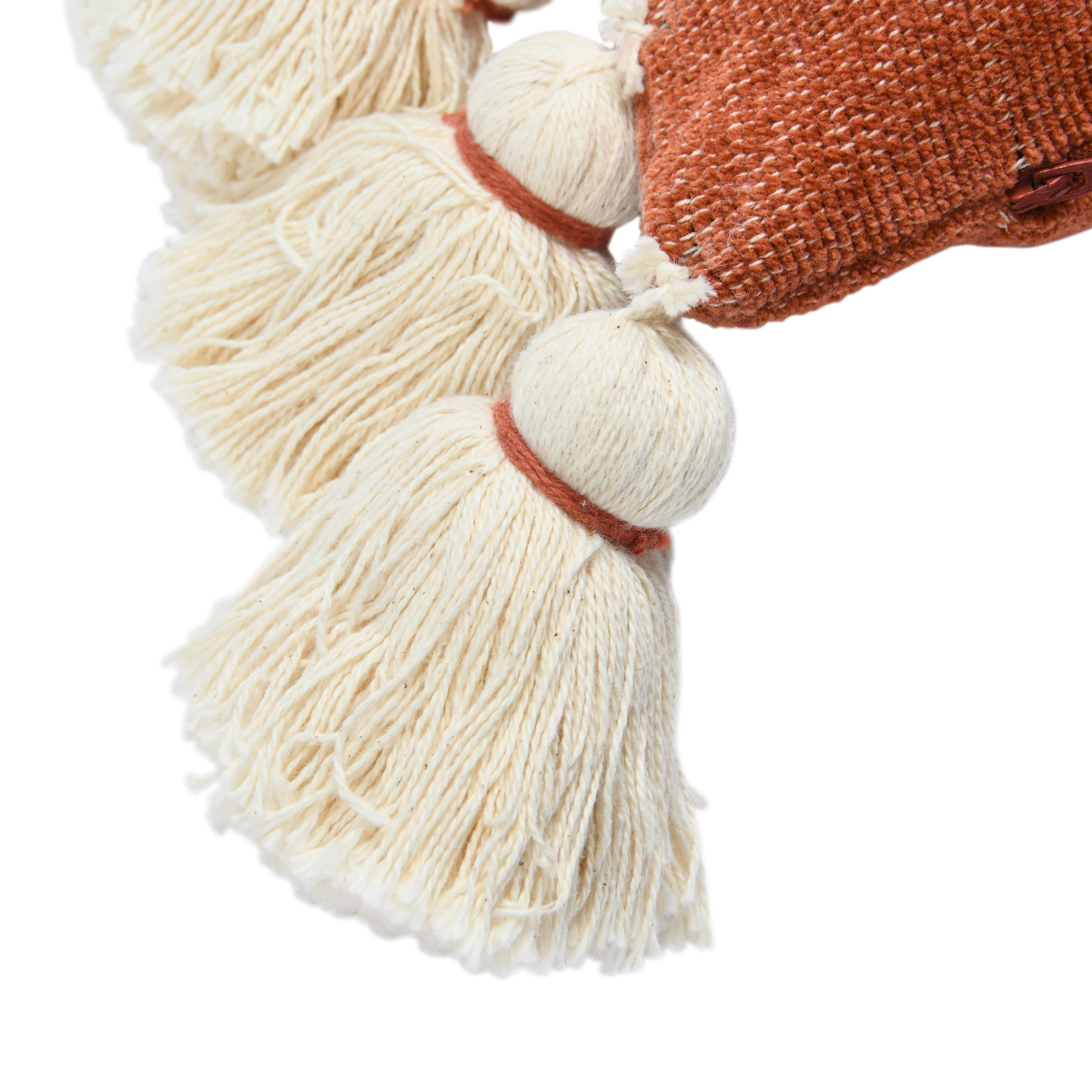 Hello Honey&#xAE; Cotton Chenille Lumbar Pillow with Tassels