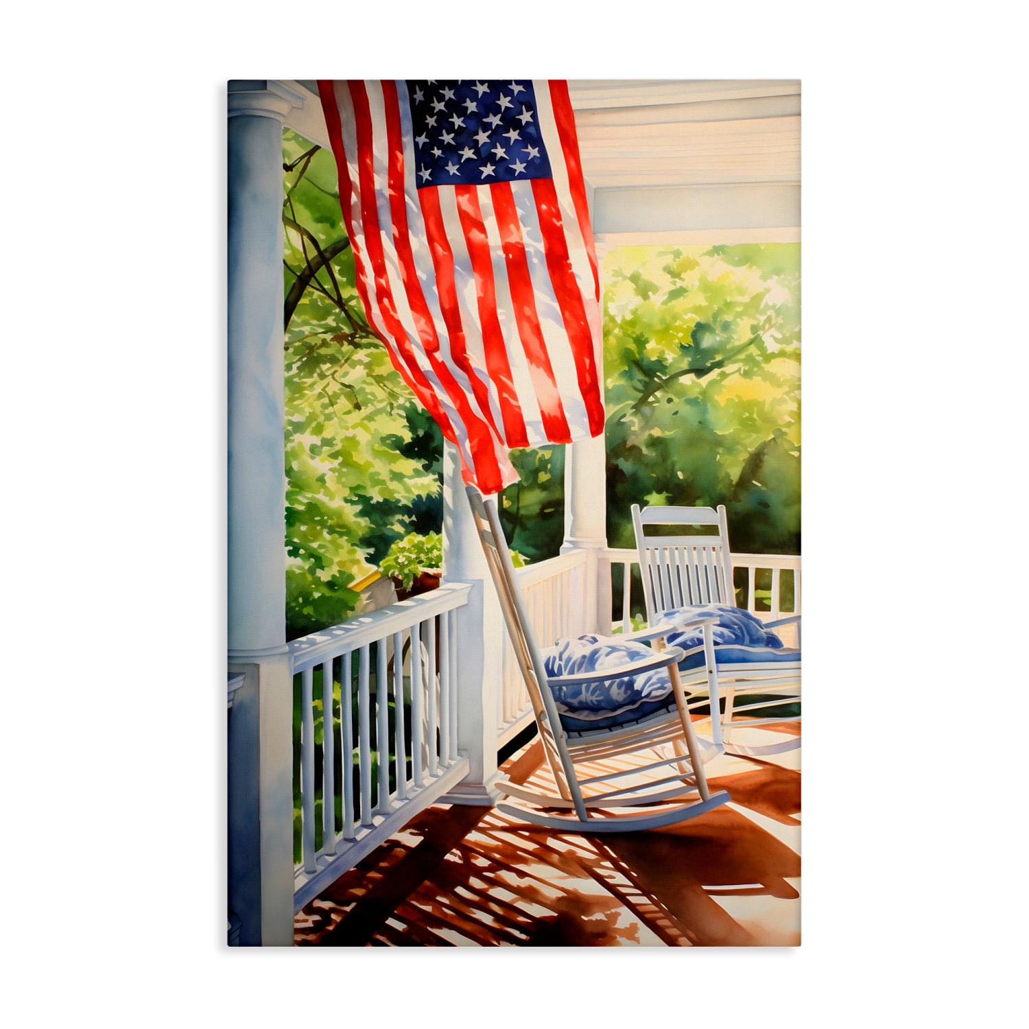 Stupell Industries Vintage American Porch Canvas Wall Art