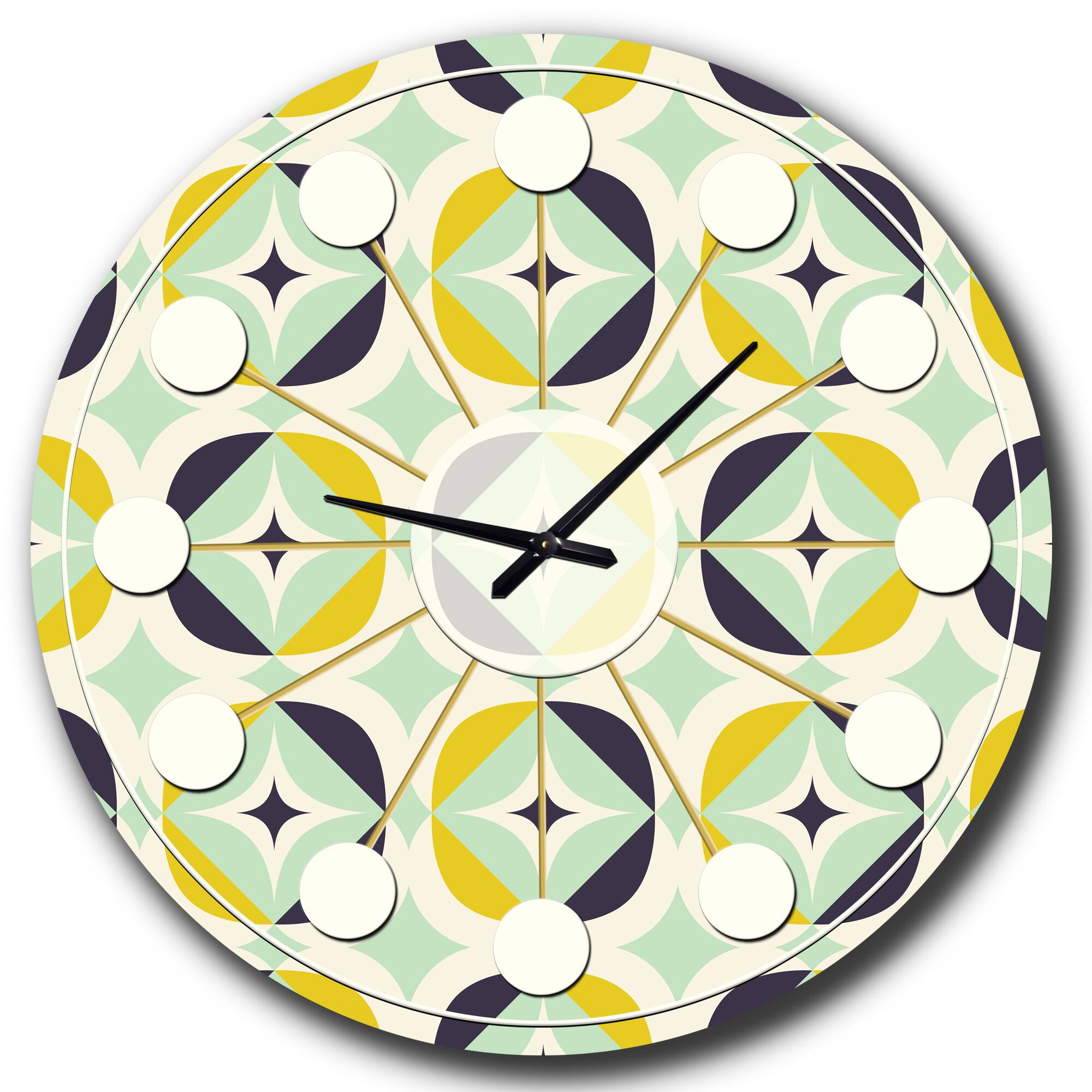 Designart 'Diamond Retro V Mid-Century Modern Wall Clock