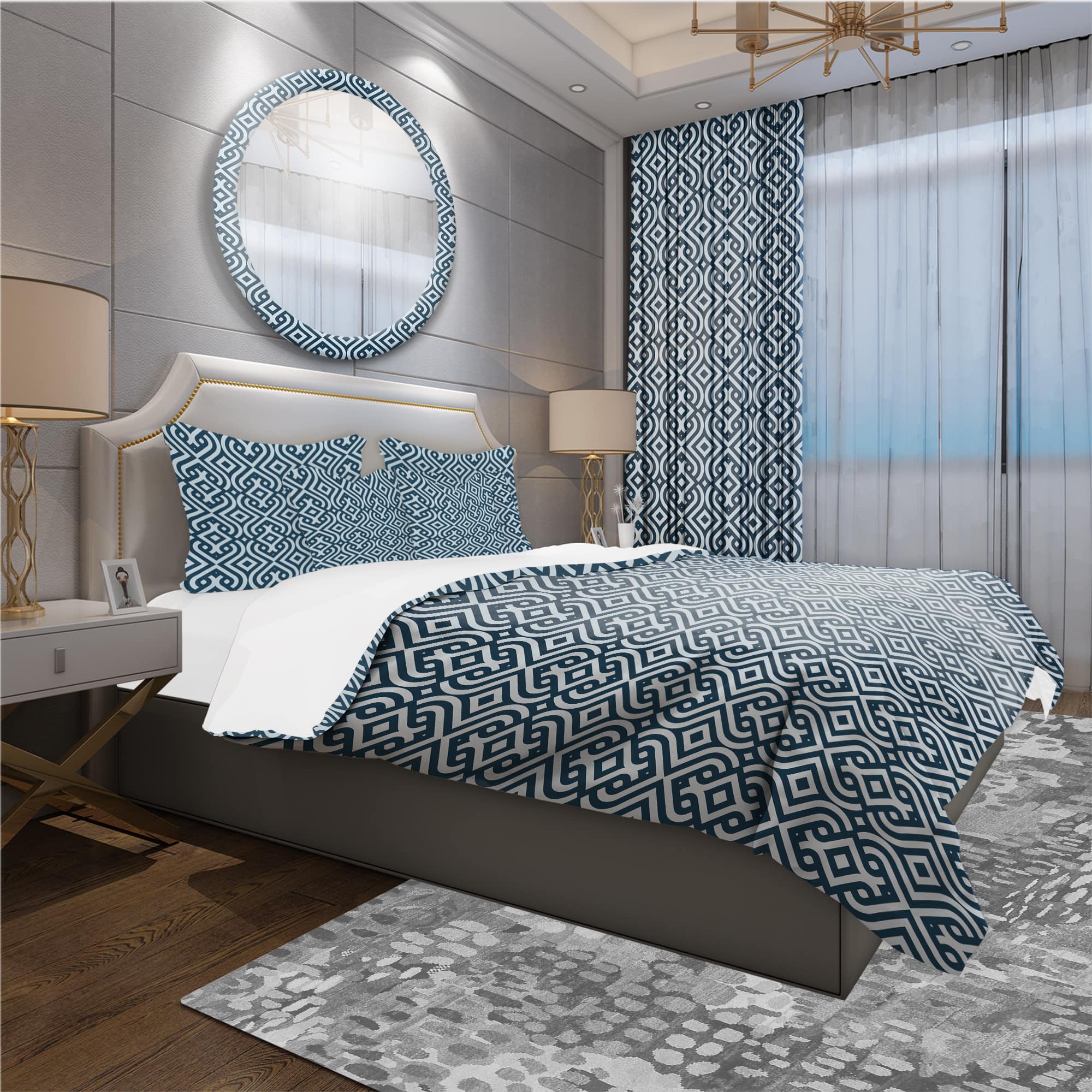 Designart &#x27;Vintage Pattern&#x27; Scandinavian Bedding Set - Duvet Cover &#x26; Shams