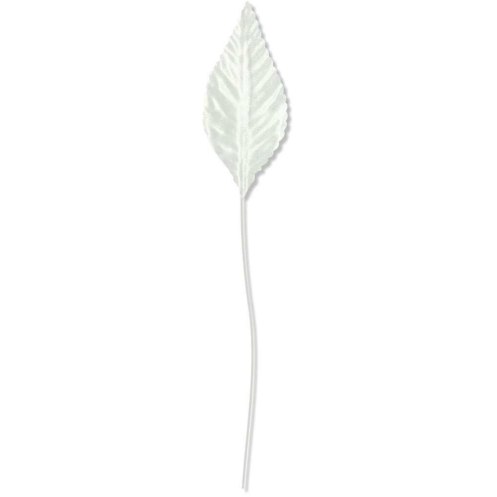 JAM Paper 3&#x22; White Corsage Leaf Stems, 100ct.