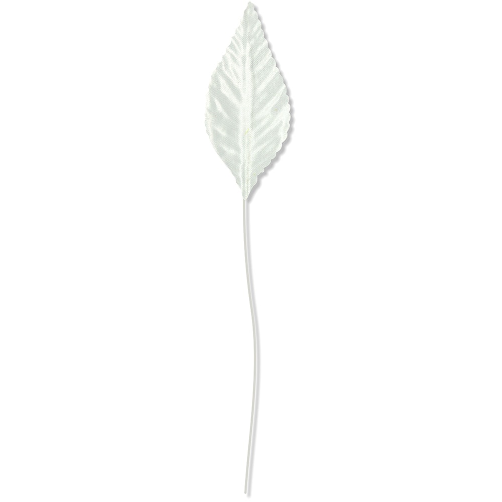 JAM Paper 3" White Corsage Leaf Stems, 100ct.