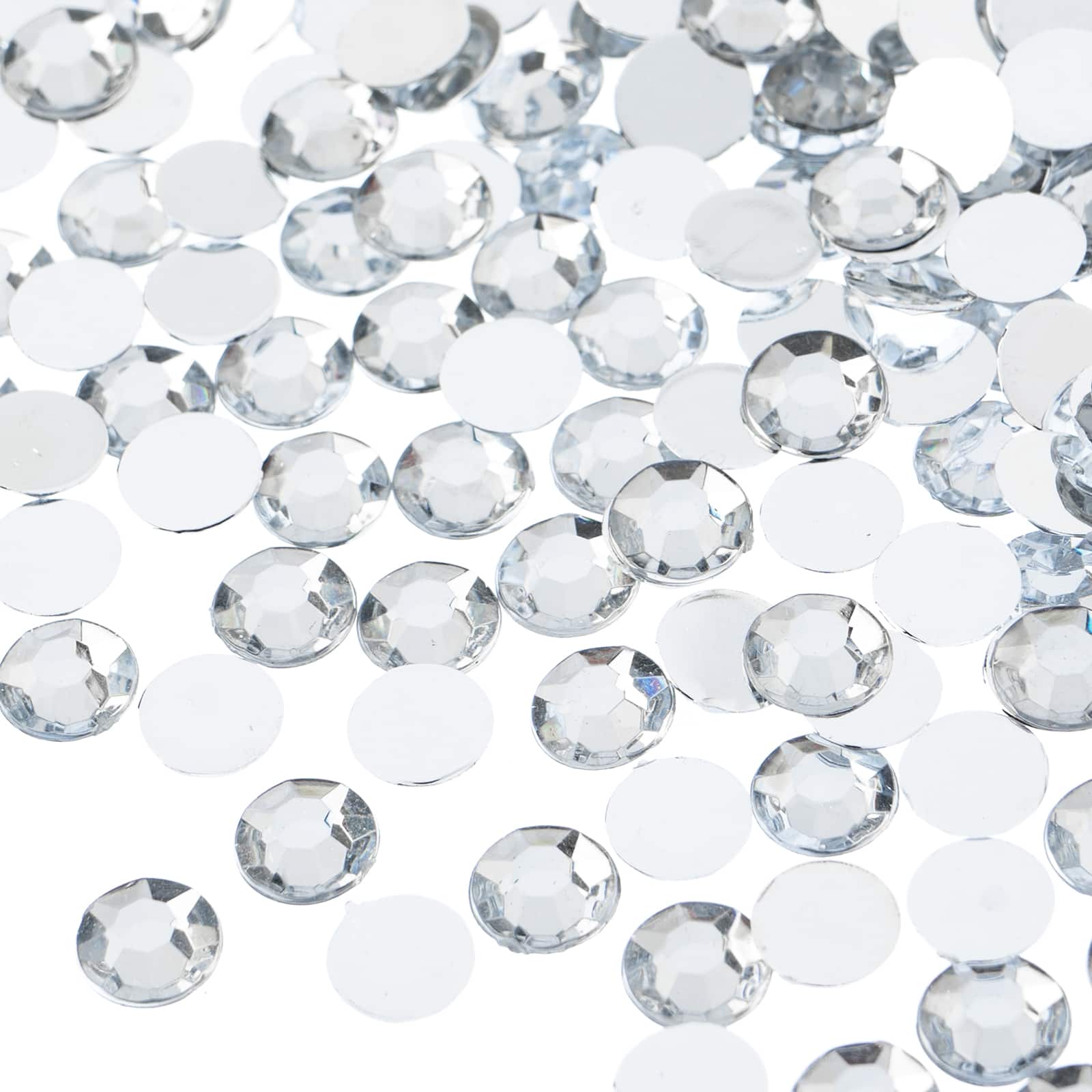 John Bead 8mm Acrylic Round Flat Back Rhinestones, 1,000ct.