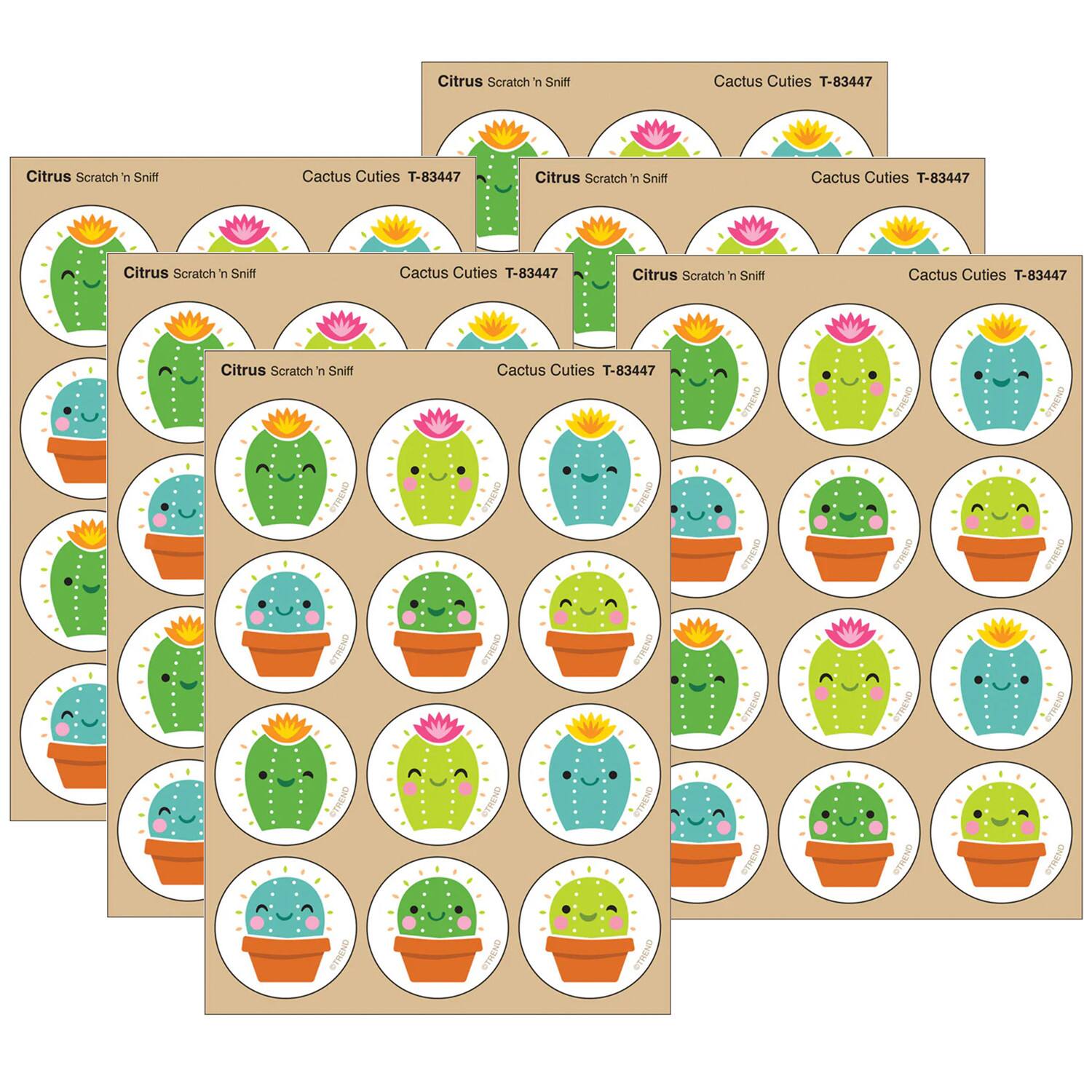 TREND Enterprises® Cactus Cuties, Citrus scent Scratch 'n Sniff Stinky Stickers®, 48 Per Pack, 6 Packs total of 288