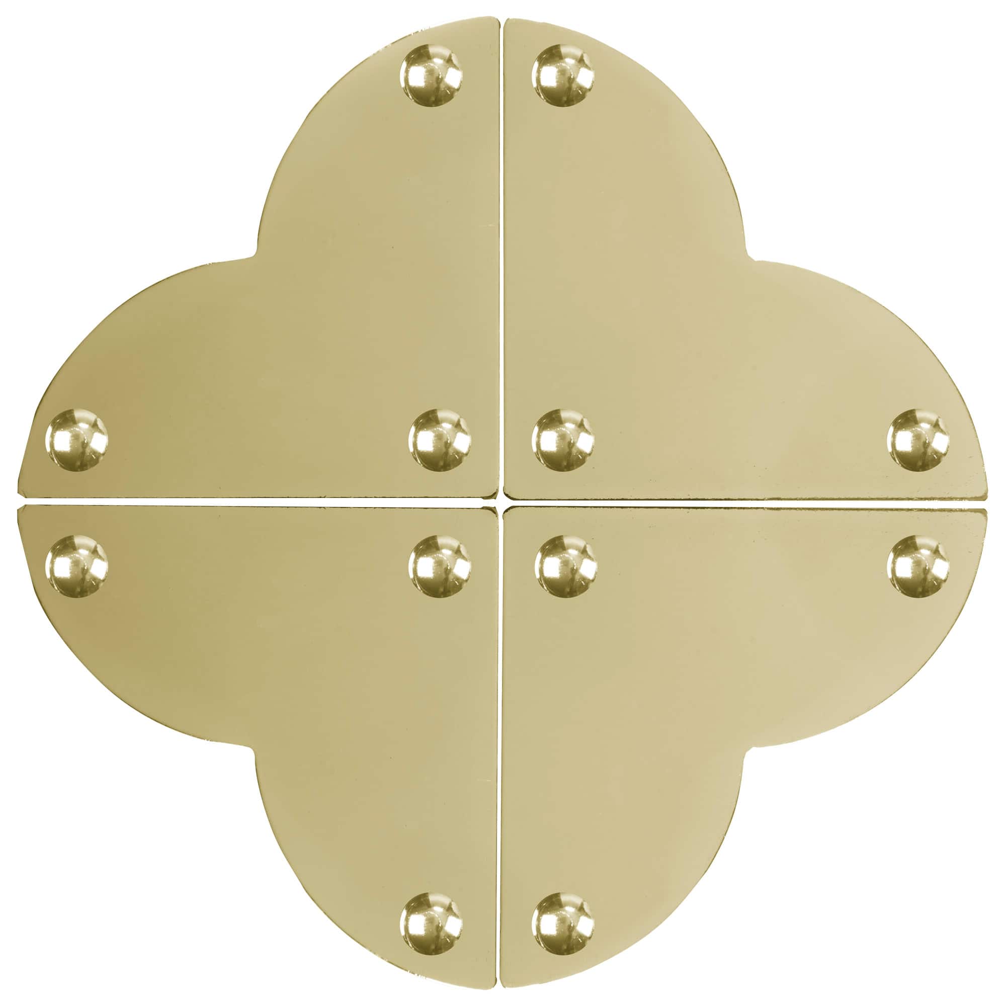 Dritz Home® Large Brass Smooth Quatrefoil Corners, 4ct.