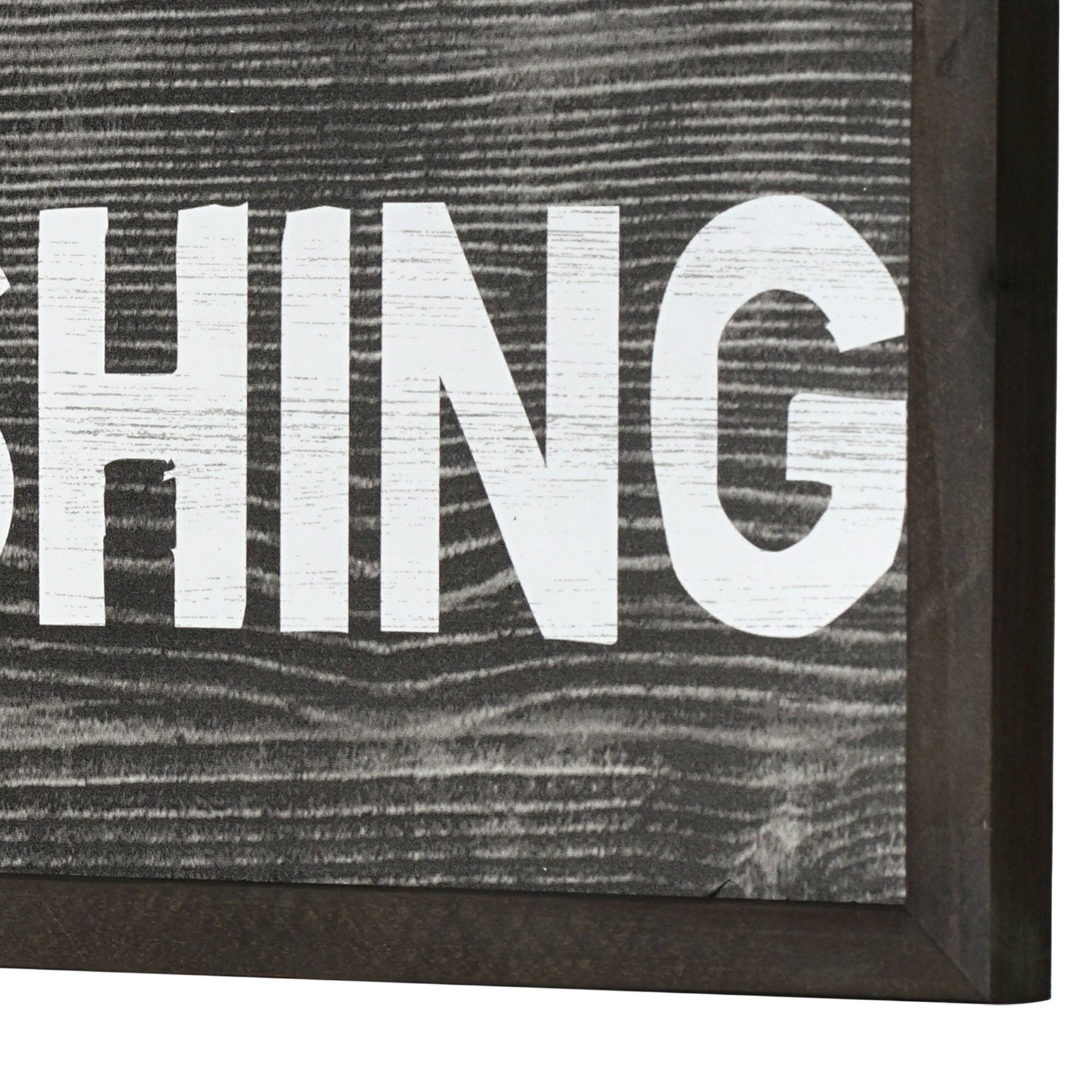 36" I'd Rather Be Fishing Wood Novelty Wall Sign