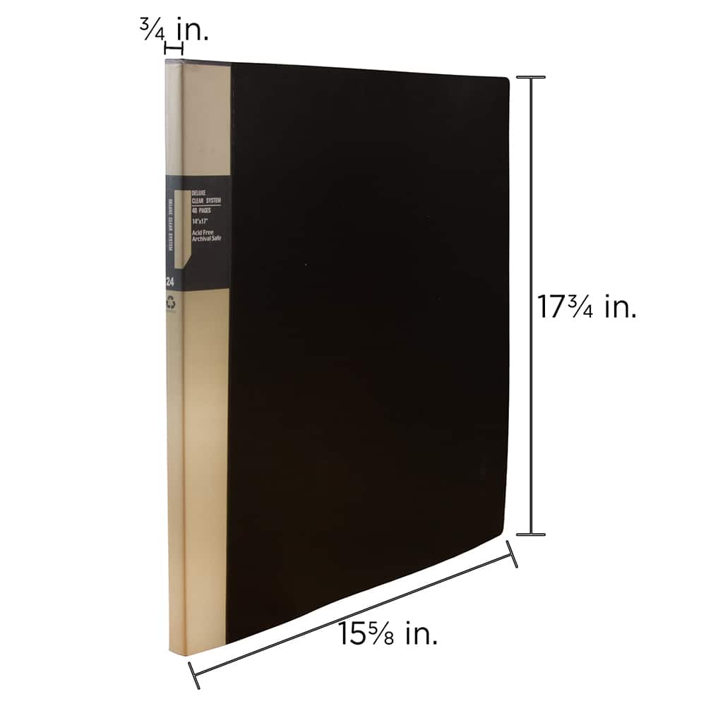 JAM Paper Black 14&#x22; x 17&#x22; Display Book with 24 Pages