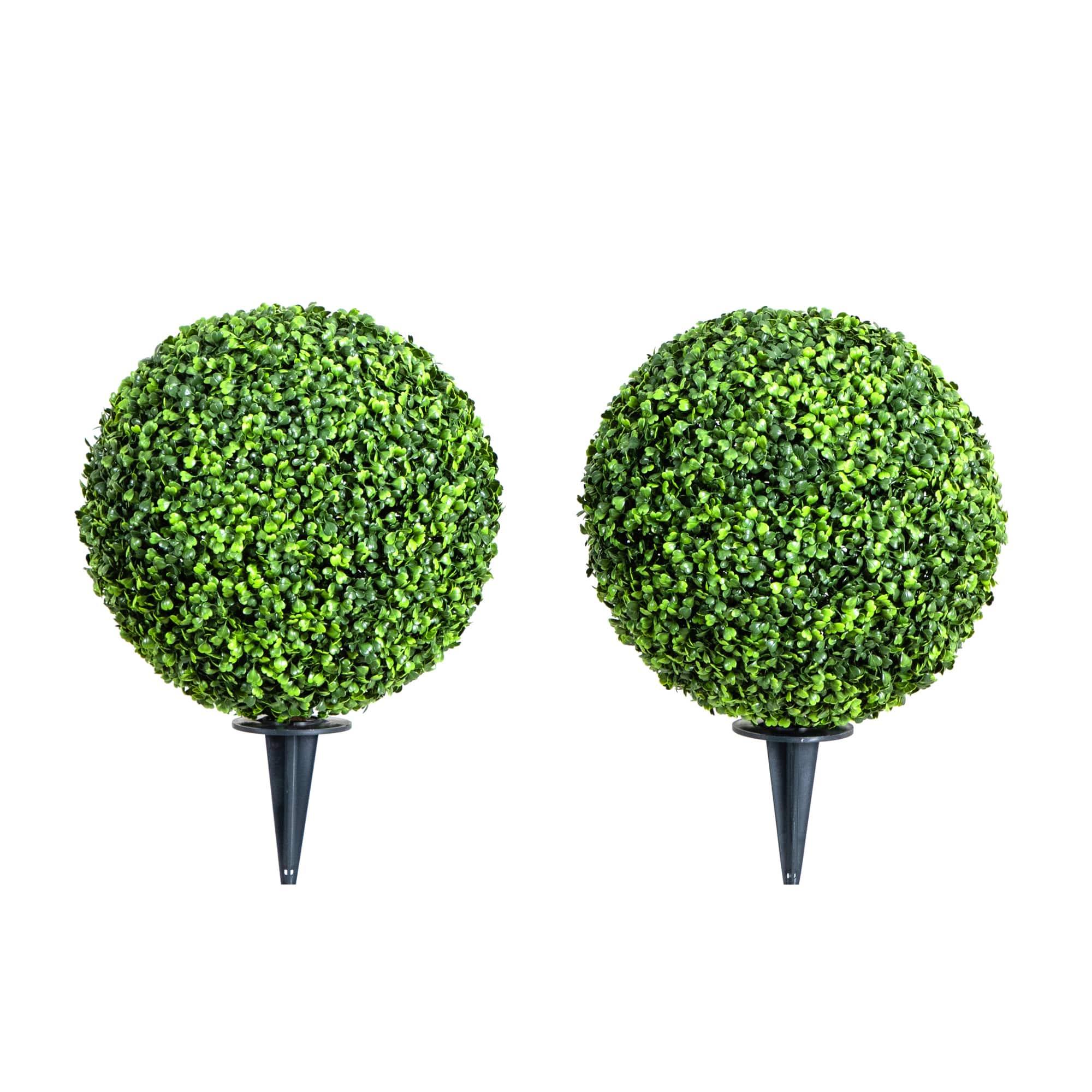 14" UV-Resistant Boxwood Ball Topiaries with Integrated Ground Stakes, 2ct.