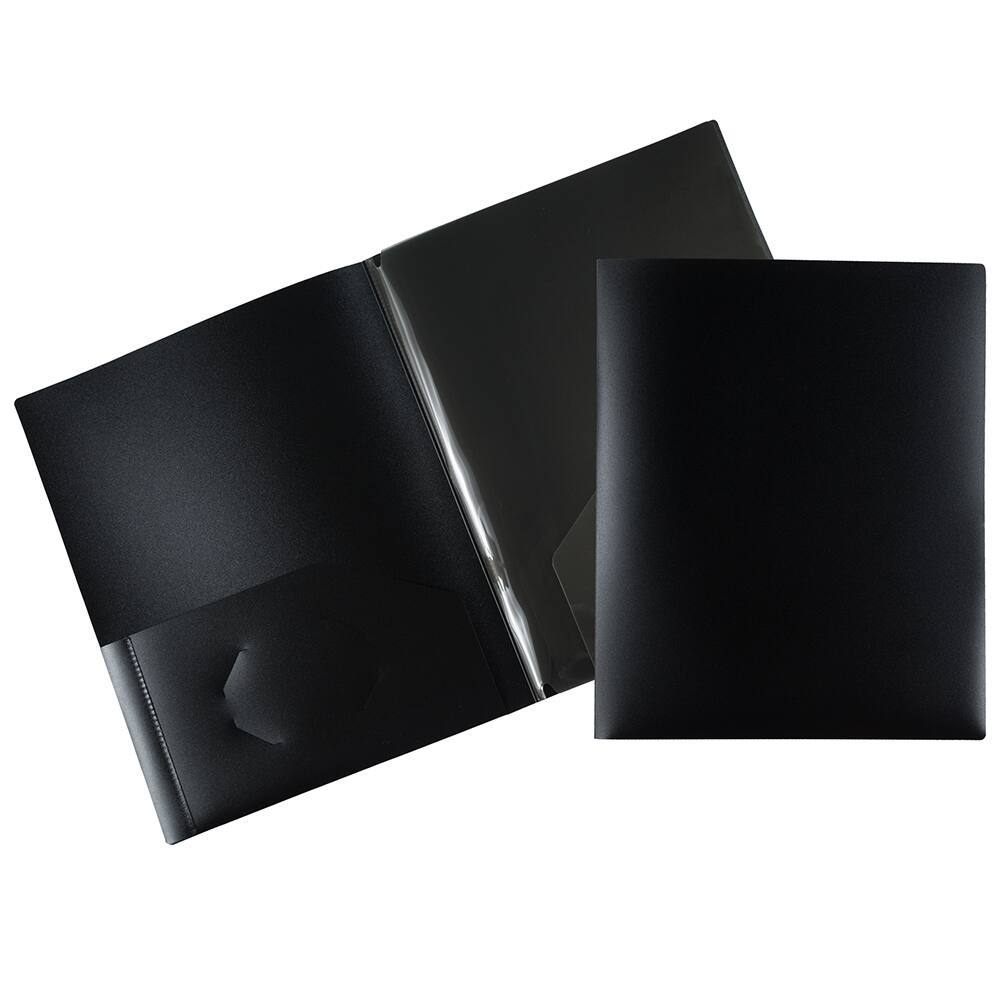 JAM Paper Heavy Duty Plastic 4-Pocket Folder, 2ct.