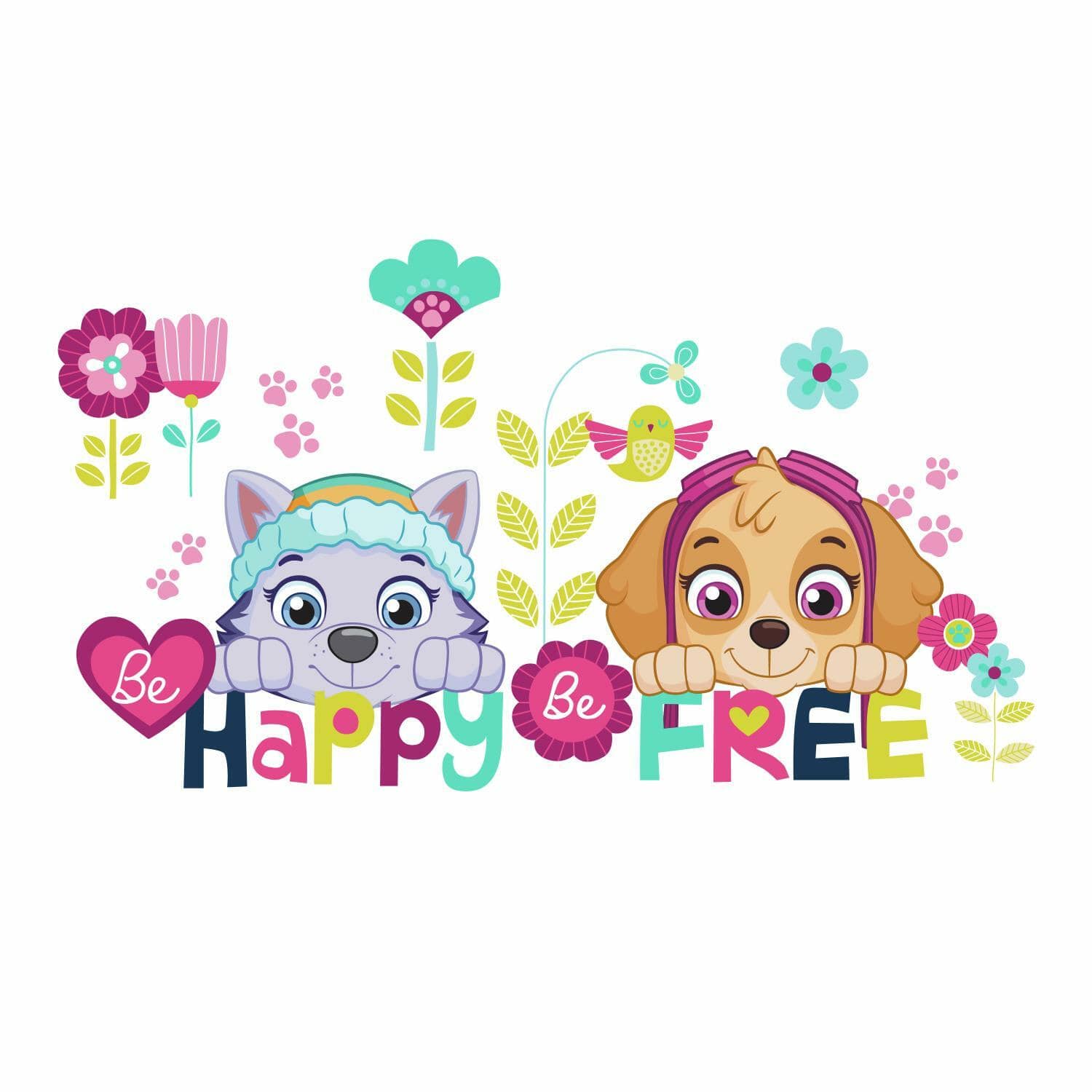 RoomMates Paw Patrol Skye & Everest Be Happy Peel & Stick Wall Decals