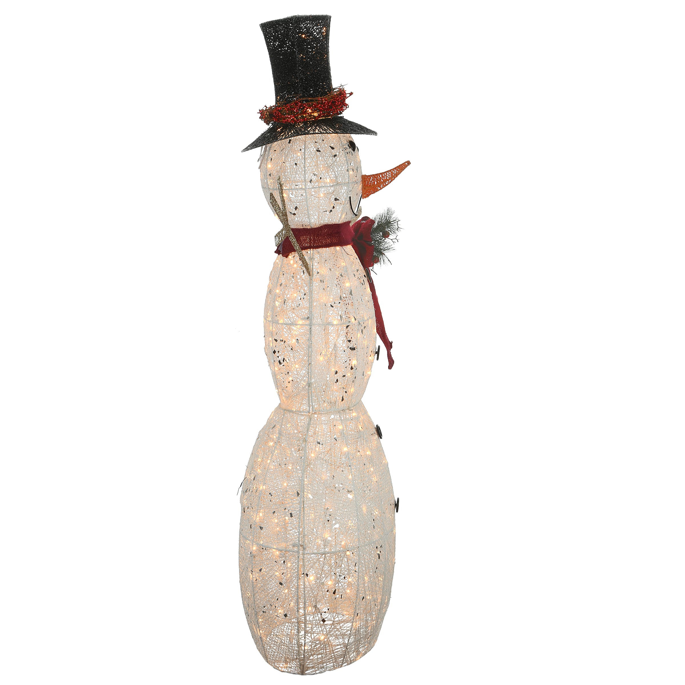 60&#x22; Crystal Snowman Decoration, Warm White LED Lights