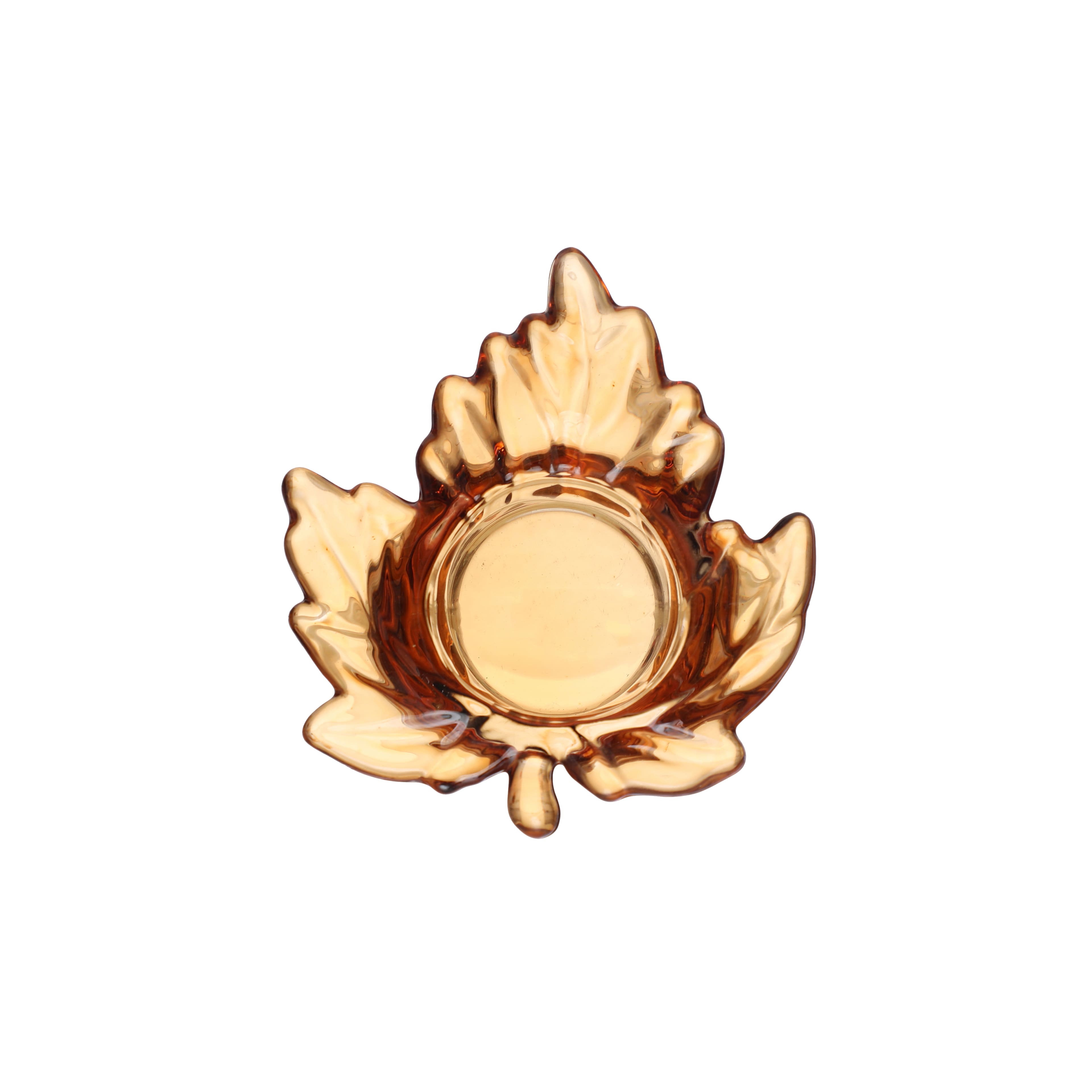 4&#x22; Glass Leaf Candle Holder by Ashland&#xAE;