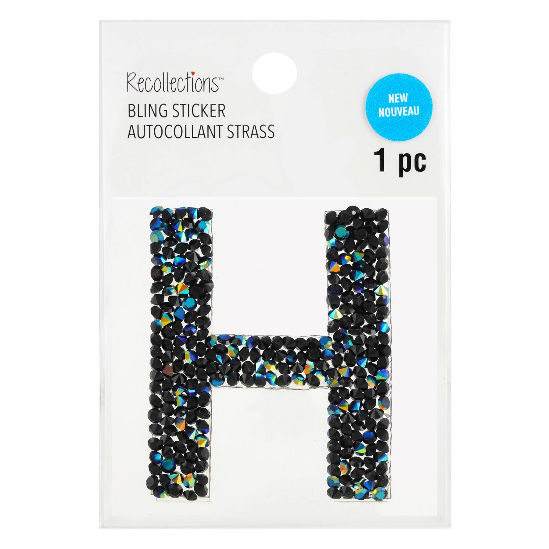 12 Pack: Black AB Letter Bling Sticker by Recollections®