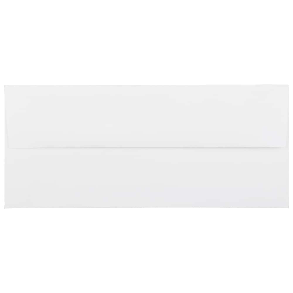 JAM Paper 4.12" x 9.5" Bright White Linen Strathmore Business Envelopes, 50ct.