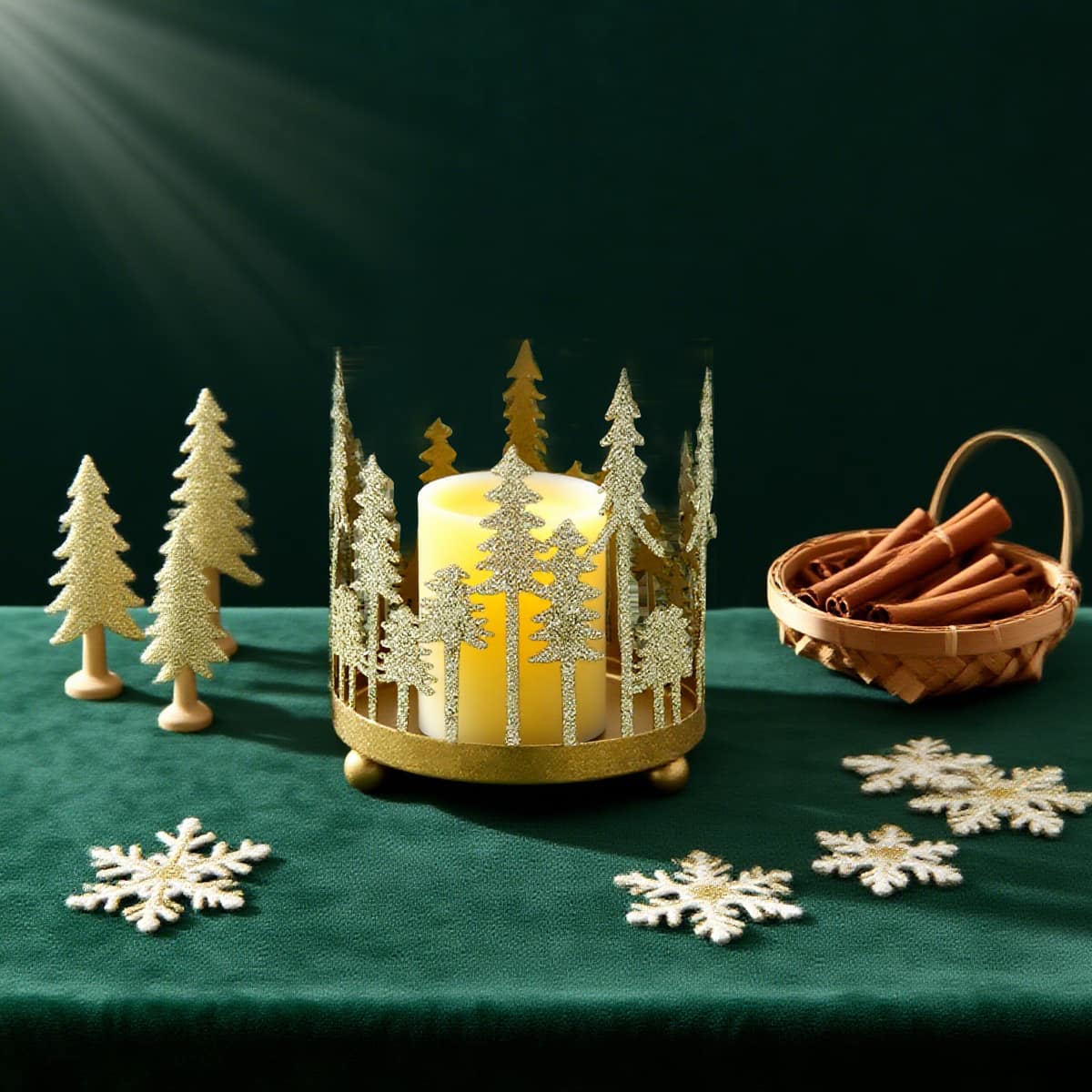 4.25&#x22; Gold Metal Trees Candle Holder by Ashland&#xAE;