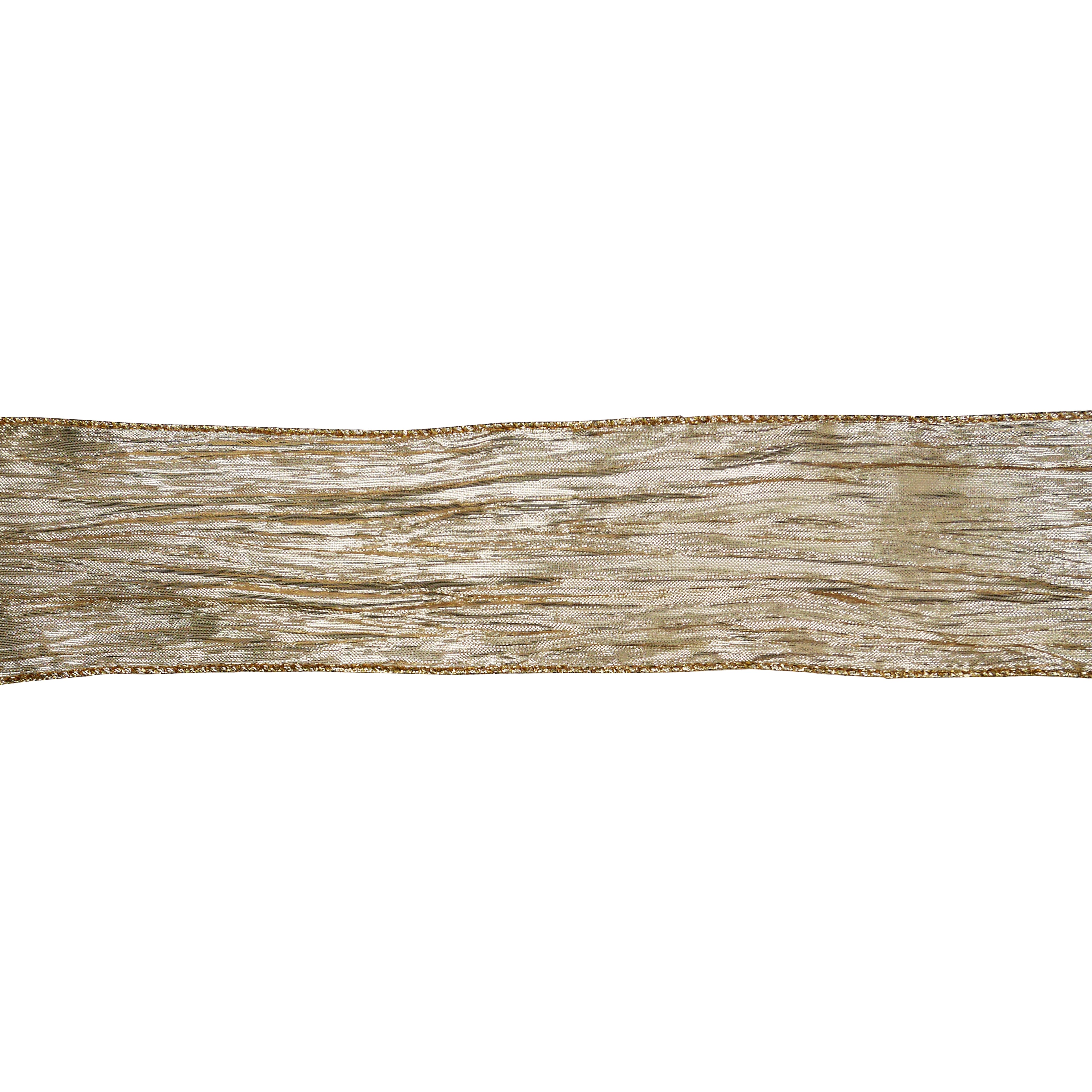 2.5&#x22; x 20ft. Metallic Gold Sheer Wired Crinkle Ribbon by Celebrate It&#xAE;