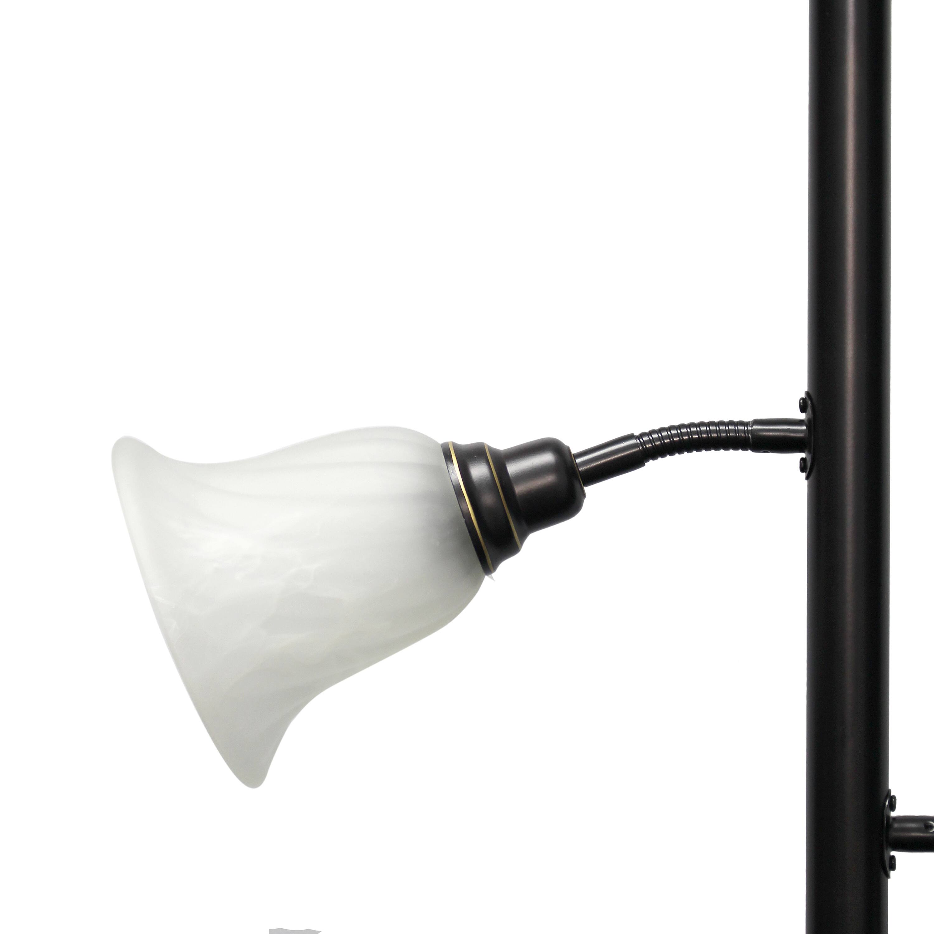 Lalia Home Torchiere Floor Lamp with 2 Reading Lights